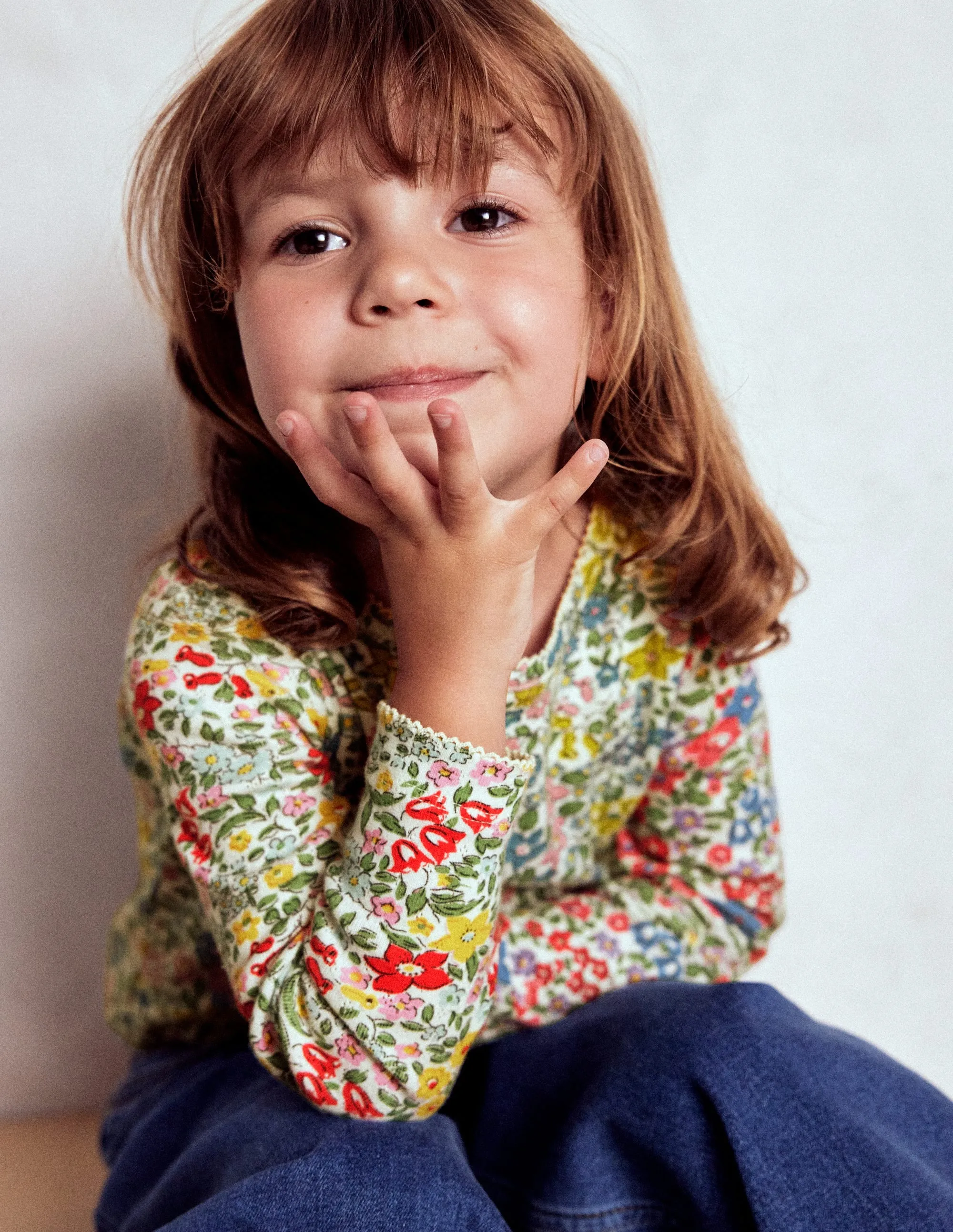 AntiPillTreatment Long Sleeve Pointelle Top-Hotch Potch Floral