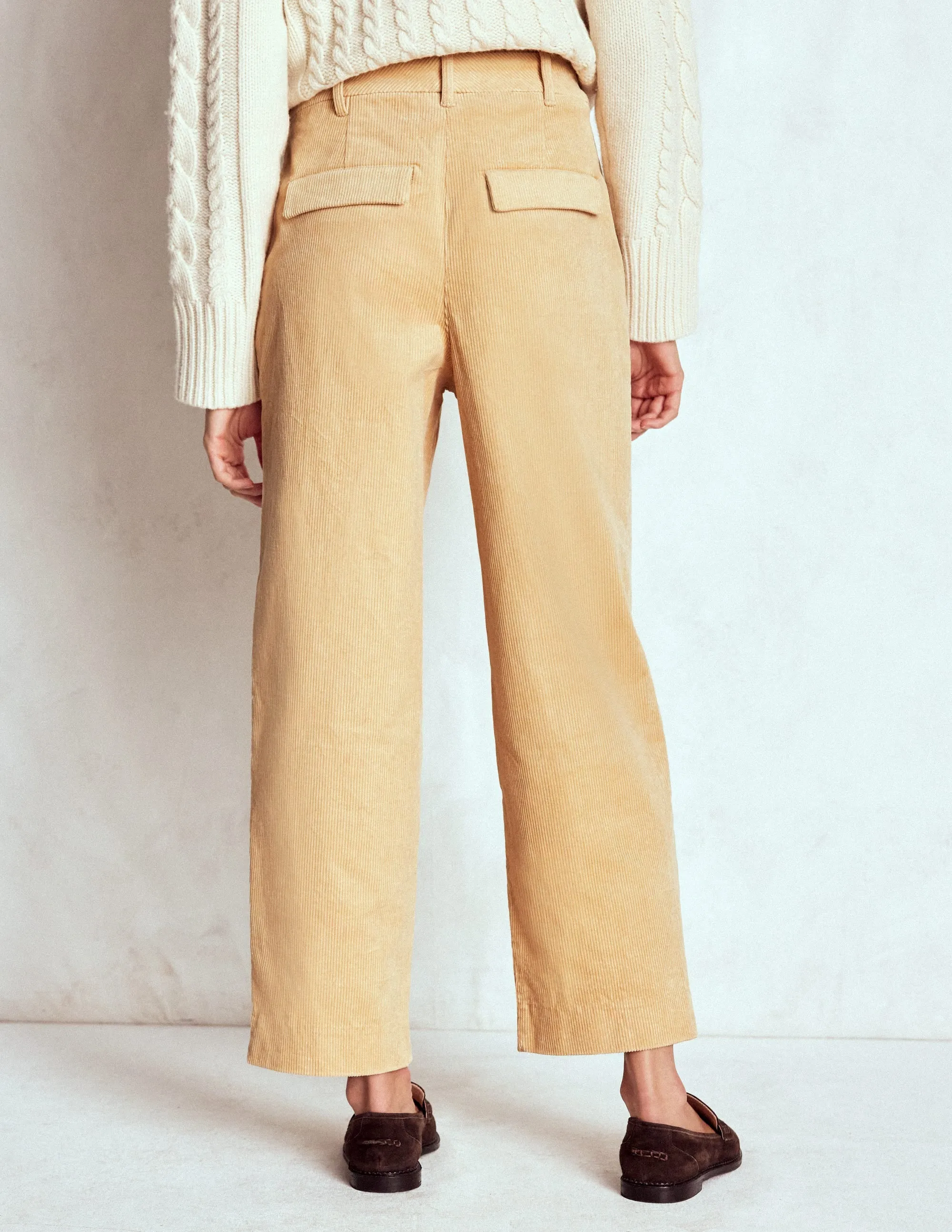 Bloomsbury Cord Trousers-Stone Relaxed Comfort Look Multi-Purpose Wear