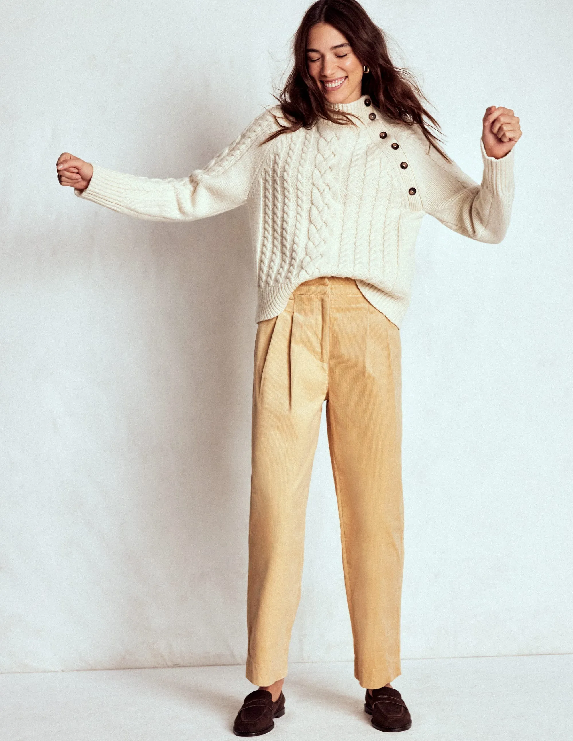 Minimalist Design Essential Look Bloomsbury Cord Trousers-Stone