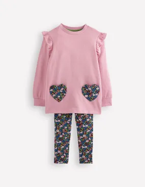 Ethical production Sweat Tunic and Legging set-Berry Floral
