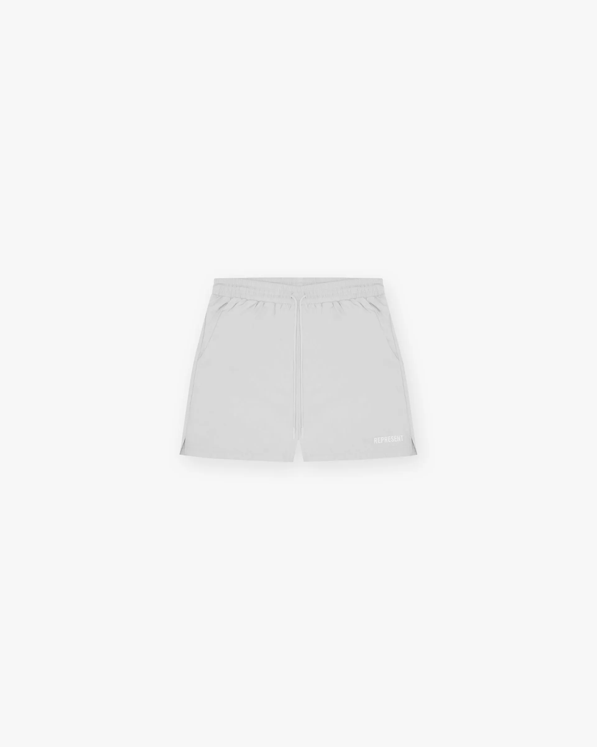 Swim Shorts - Grey Water Repellent Finish Geometric Pattern