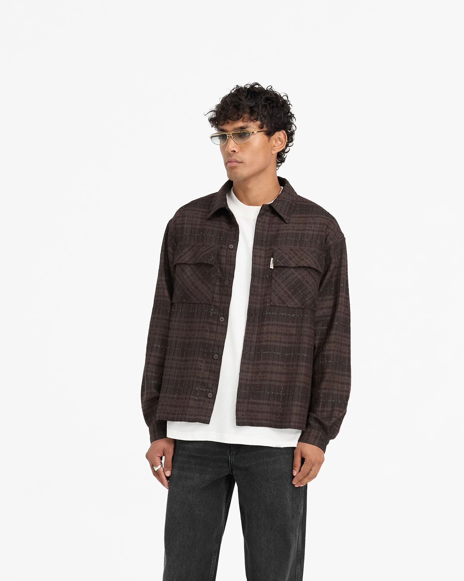 Rep Flannel Shirt - Coffee Sustainable Manufacturing Process Relaxed Vibe