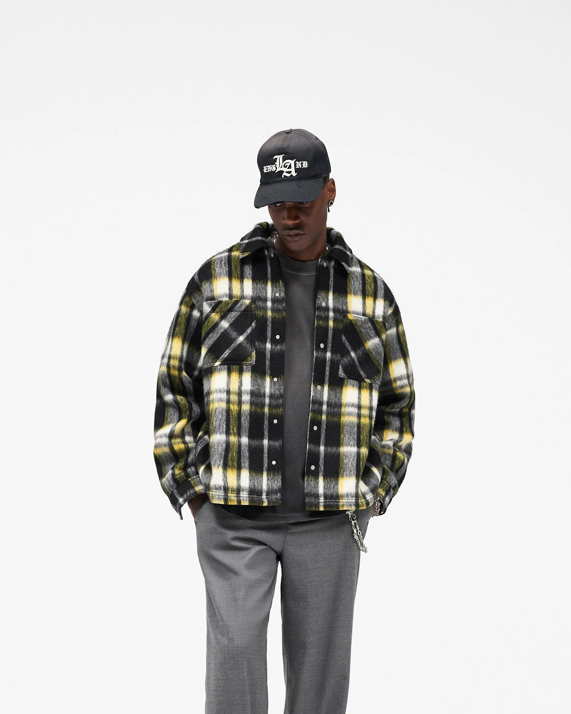 Casual Fit Structured Shoulder Support Textured Overshirt - Jet Black