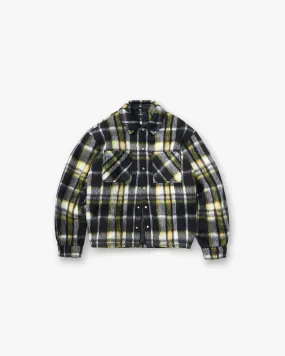 Reinforced Shoulders Textured Overshirt - Jet Black