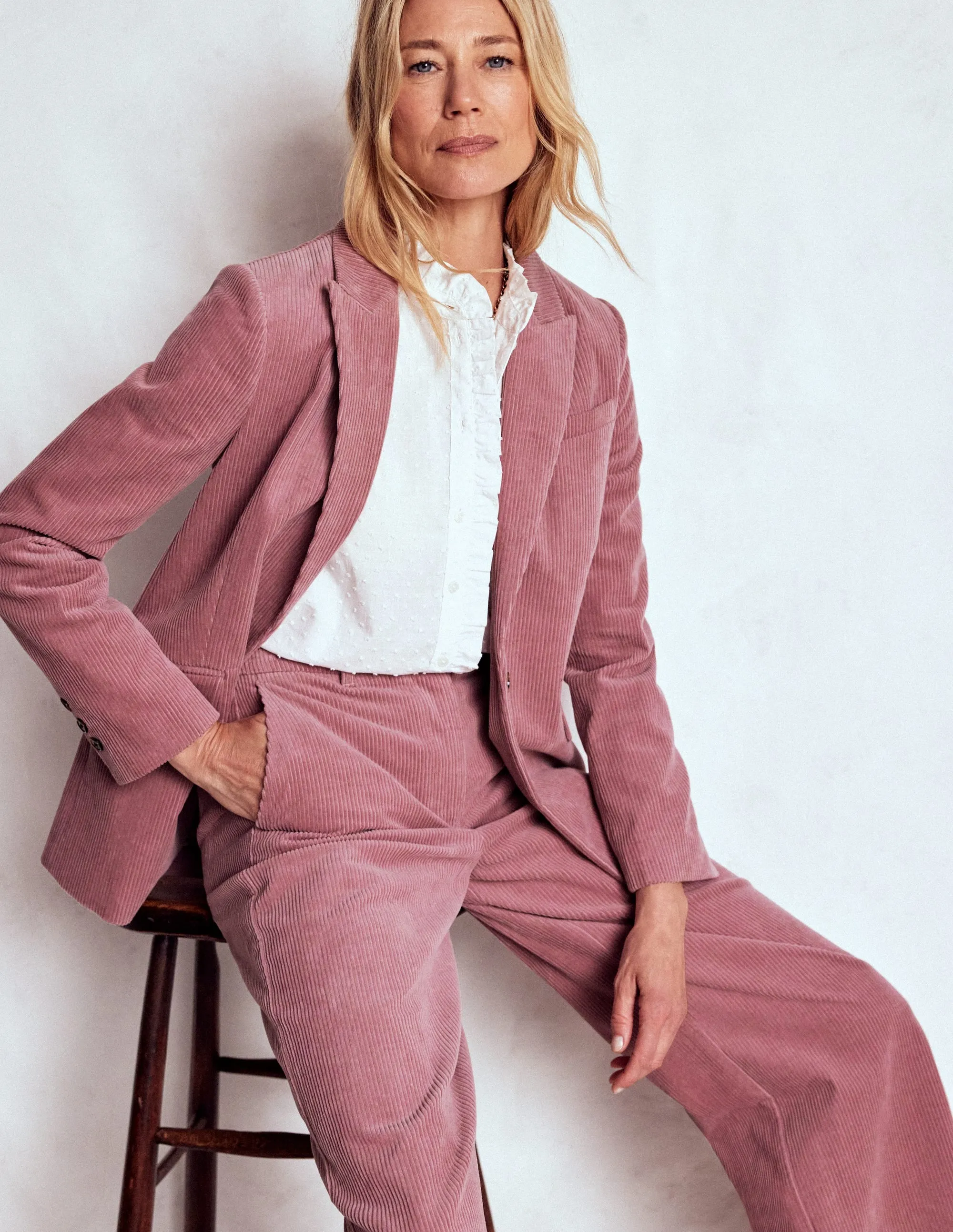 Practical Comfort Belgravia Cord Trousers-Blushing Rose