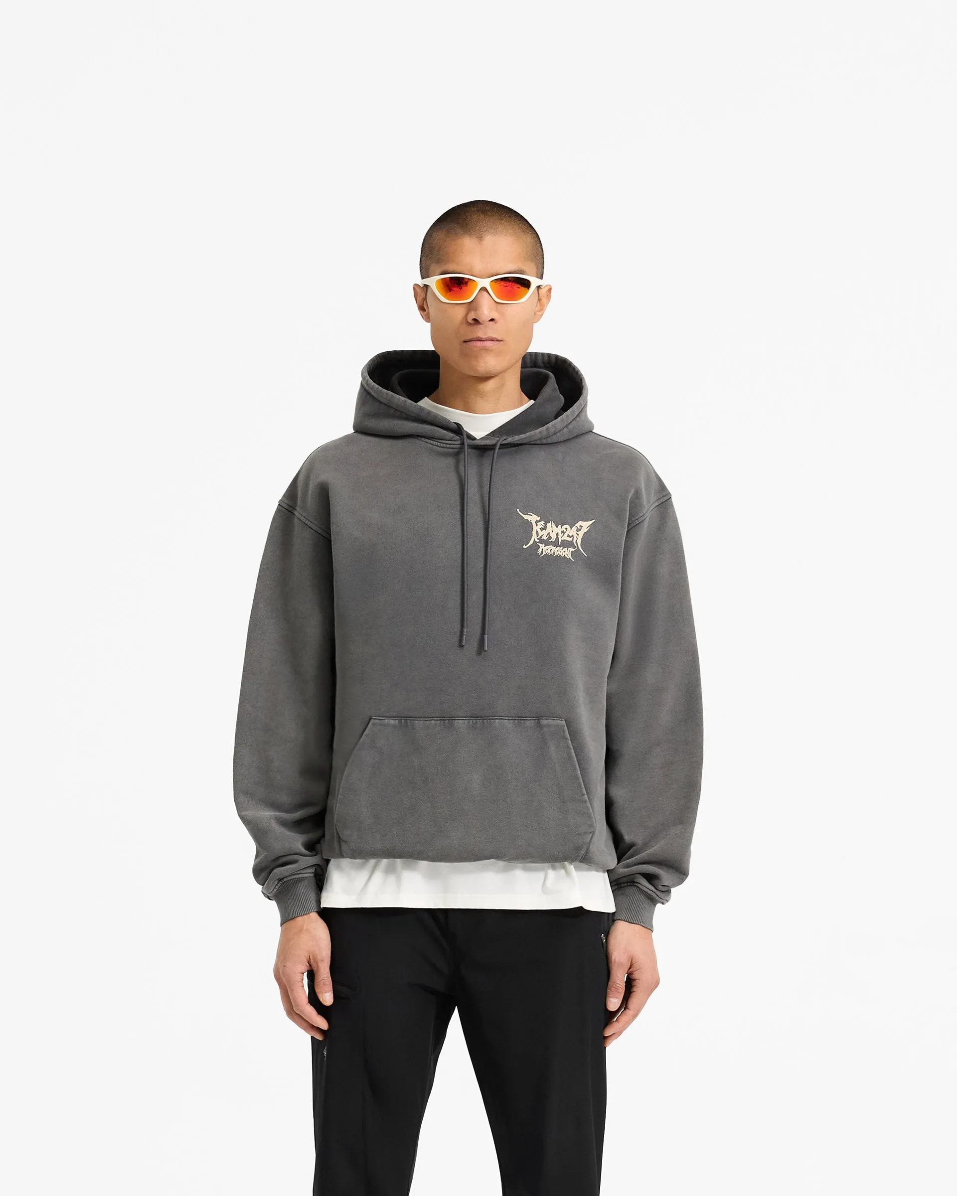 Team 247 X END Oversized Hoodie - Washed Grey stain resistant coating