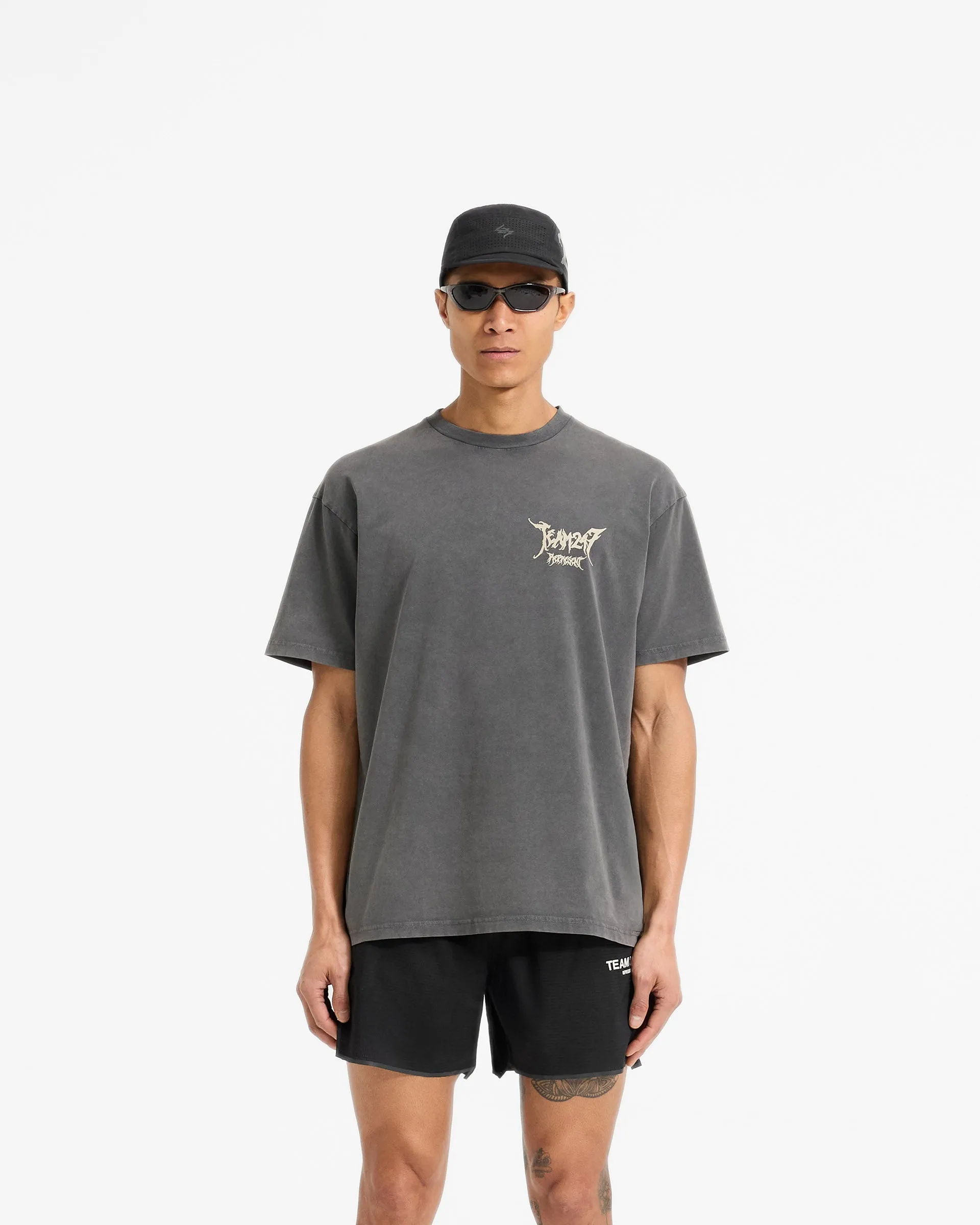 Team 247 X END Oversized T-Shirt - Washed Grey Simple Yet Elegant