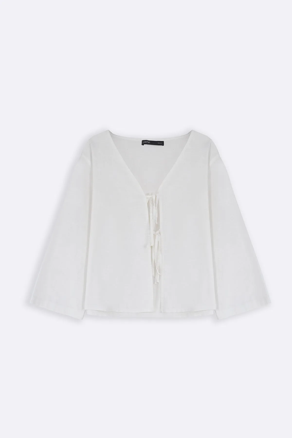 Edgy Design Trendy Vibes LINEN BOW BLOUSE