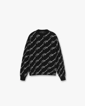 Cozy Active Represent Jacquard Sweater - Black