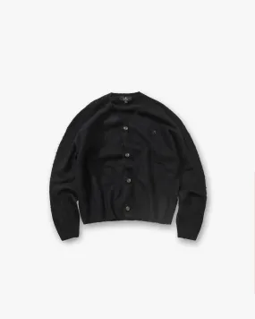 Textured Knit Cardigan - Jet Black Soft Feel