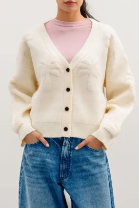 Cozy Knit Look Flexible Ribbed Trim TEXTURED PALM CARDIGAN