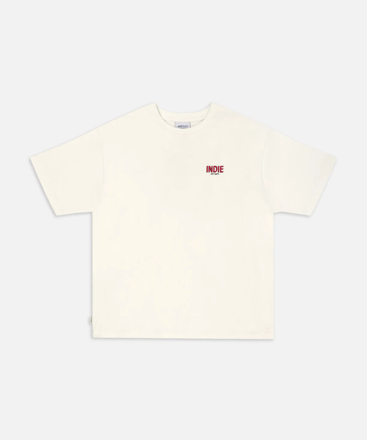 Athletic Fit Practical Design The Astor Tee - Off white/Red