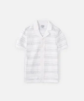 The Atlantic S/s Shirt - Chalk/ Arctic Minimal Design