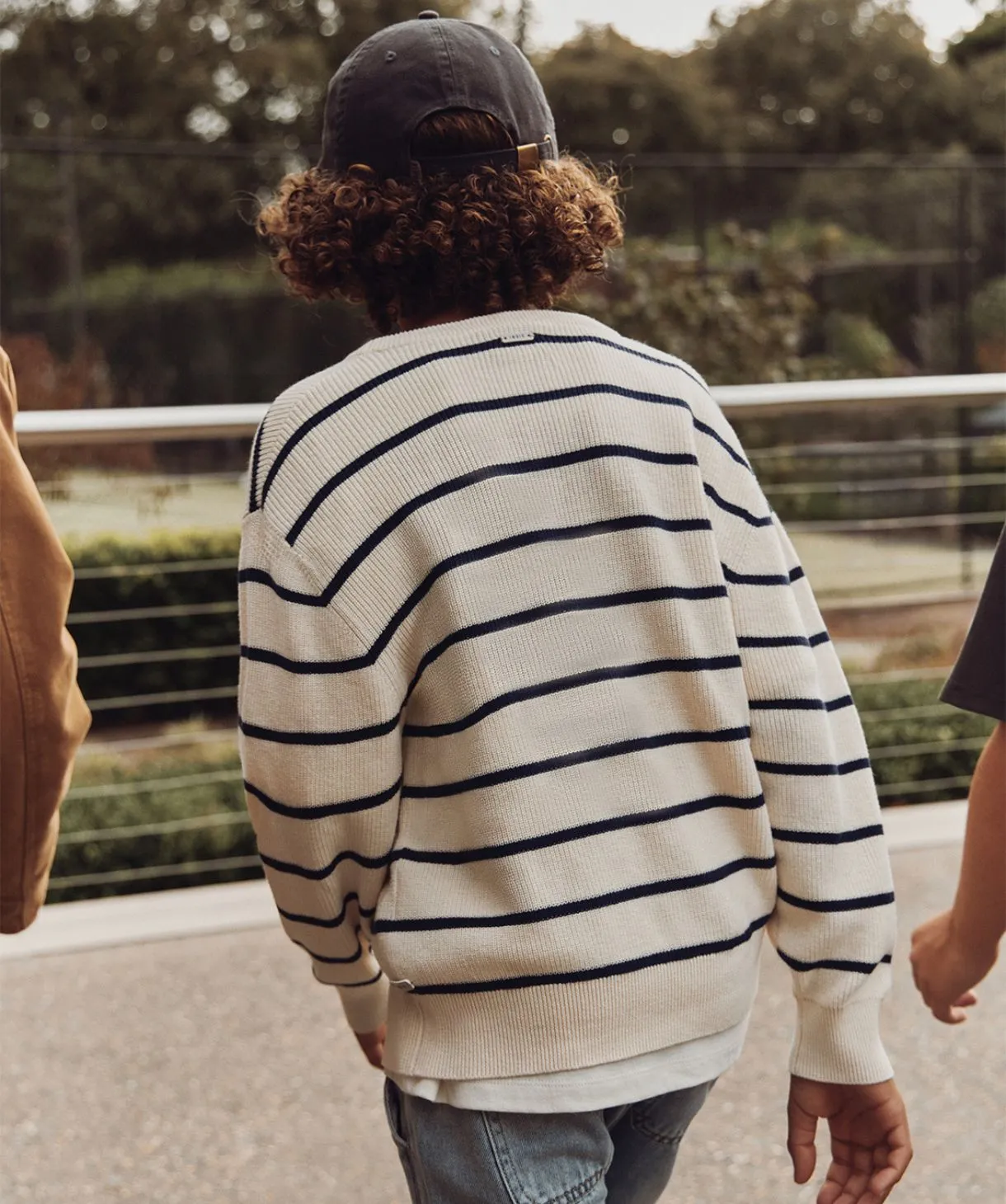 The Mayfair Knit - Cream/Blue Chilly Chic Casual Style