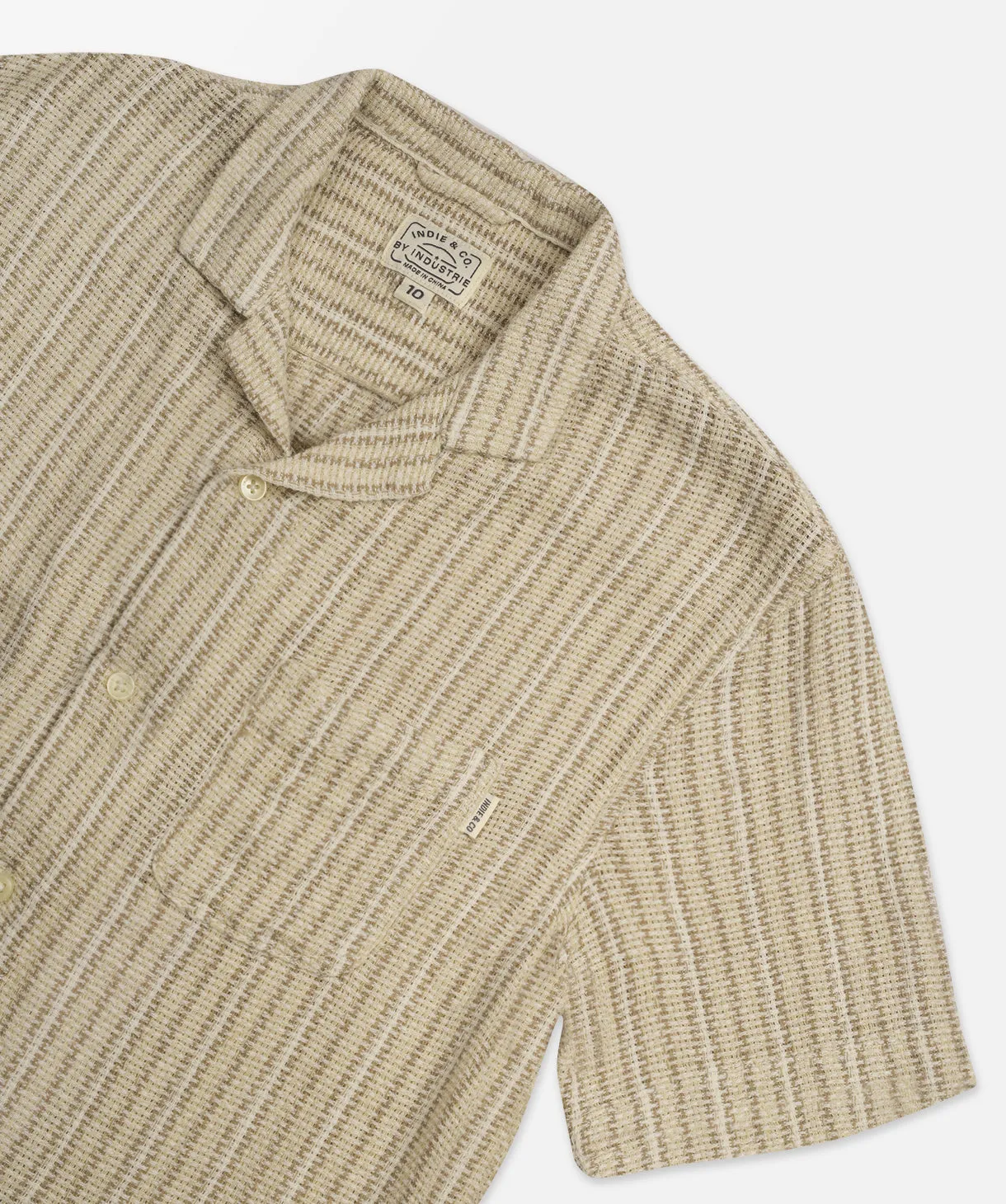 The Miramar S/s Shirt - Taupe Combo Microfiber Material Floral Motif