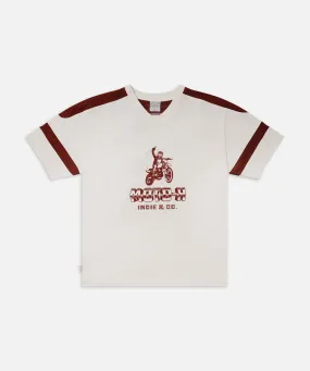 The Moto-x Tee - Cream/Burg Fashion Top Relaxed Comfort Look