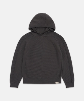 Flexible Hood Structure Simple Comfort The Northridge Knitted Hoodie - Onyx