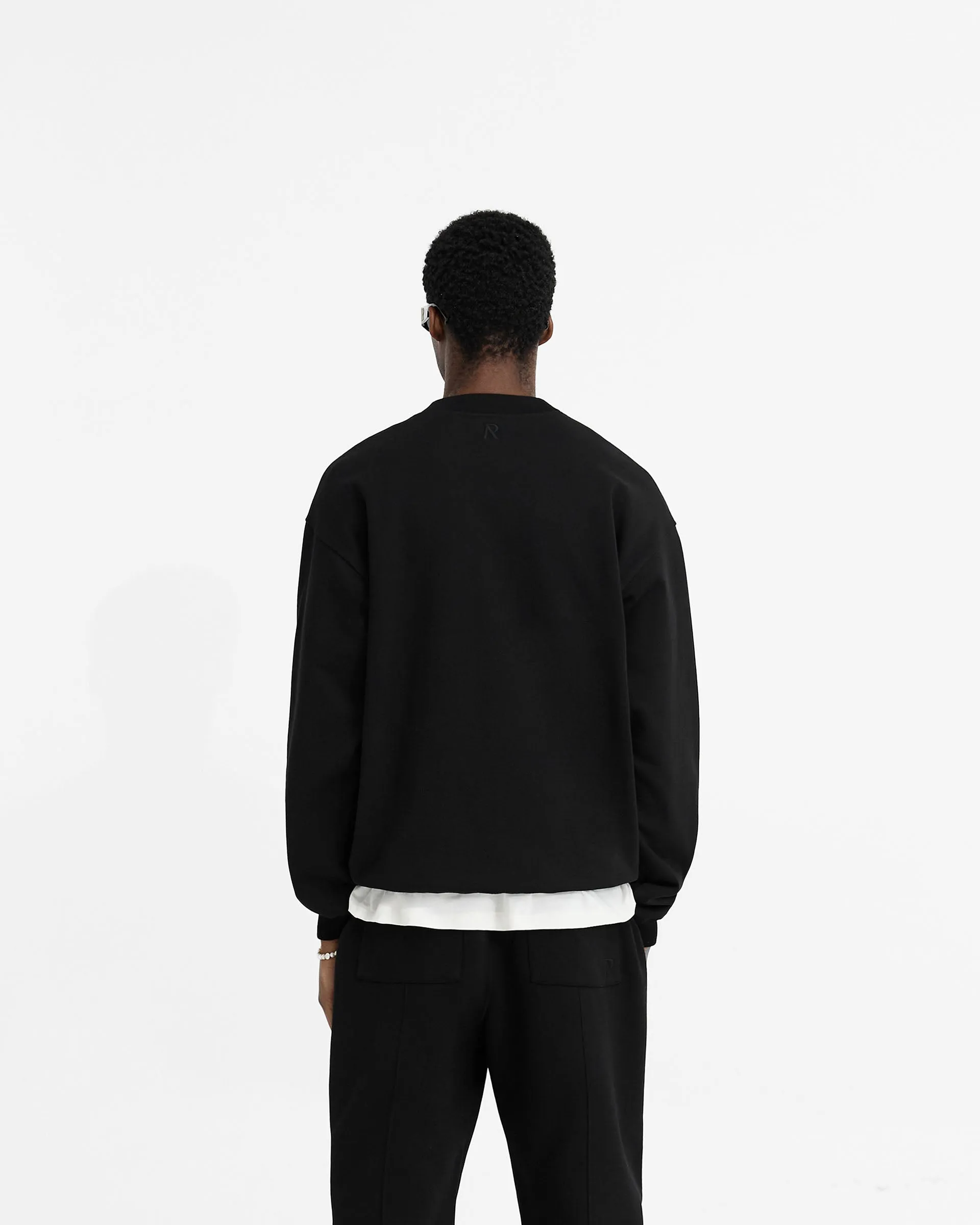 Initial Oversized Sweater - Black right for outdoor activities