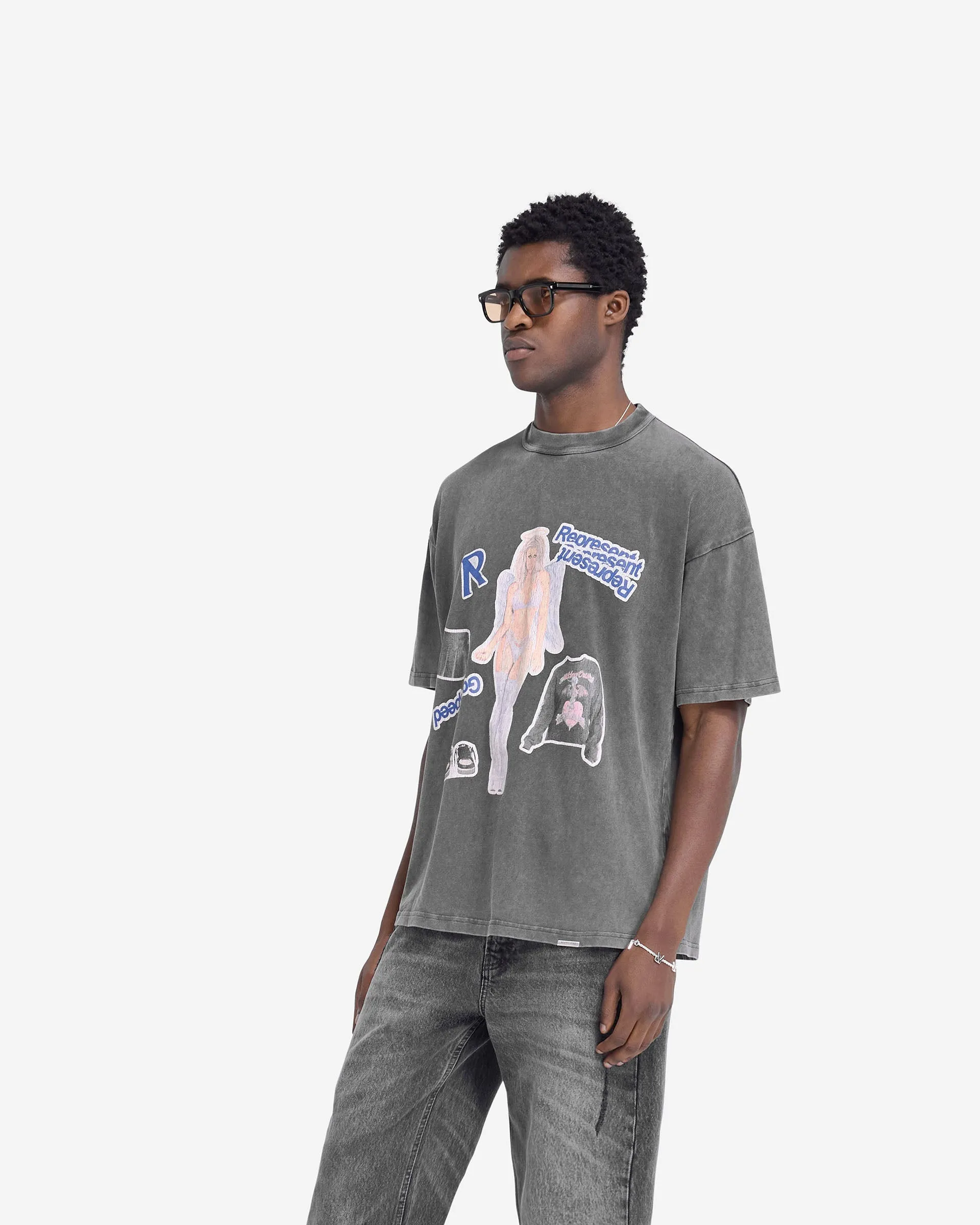 Question Your Innocence T-Shirt - Vintage Grey Functional Side Gussets