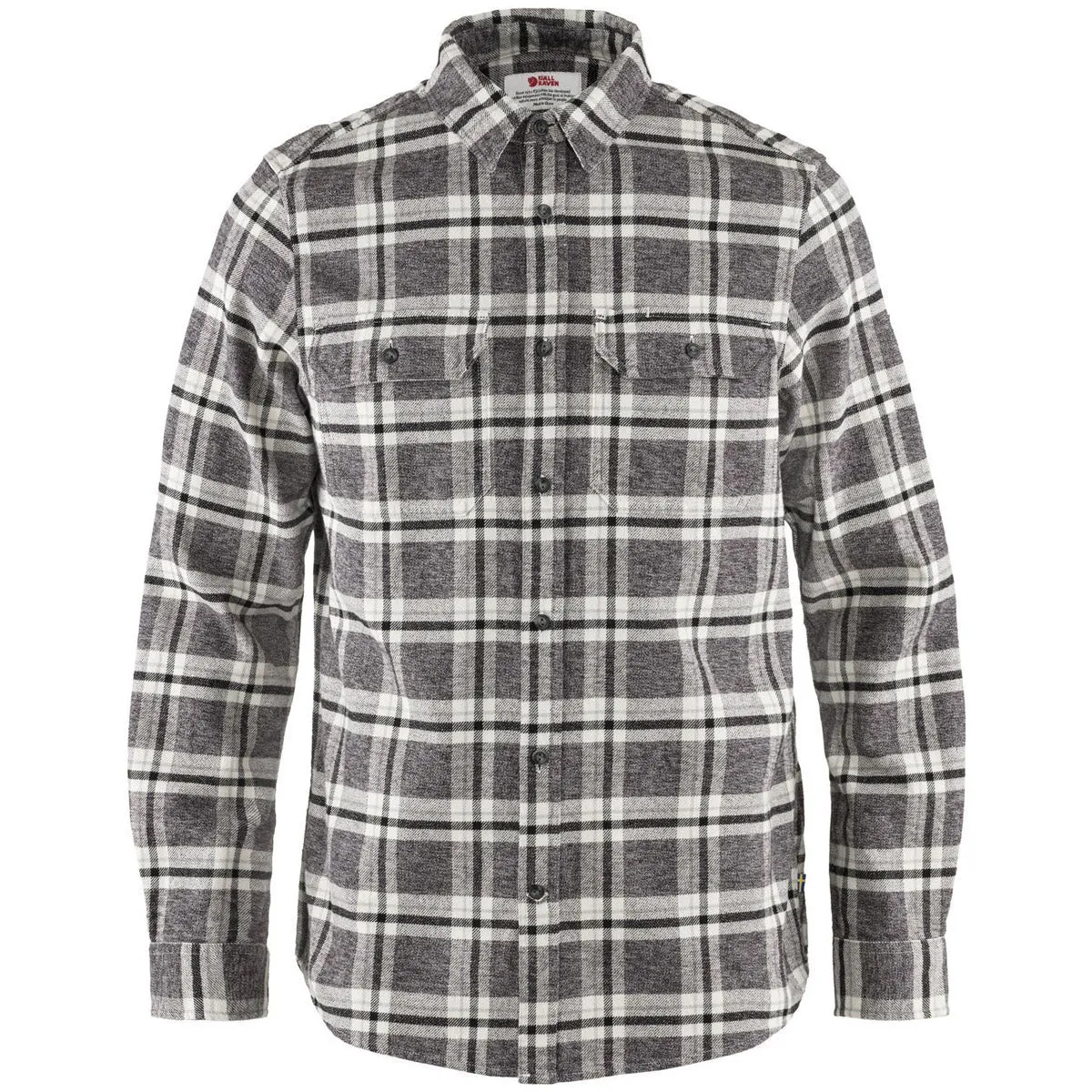 Flexible Placket Structure Geometric Pattern Men's Ovik Heavy Flannel Shirt