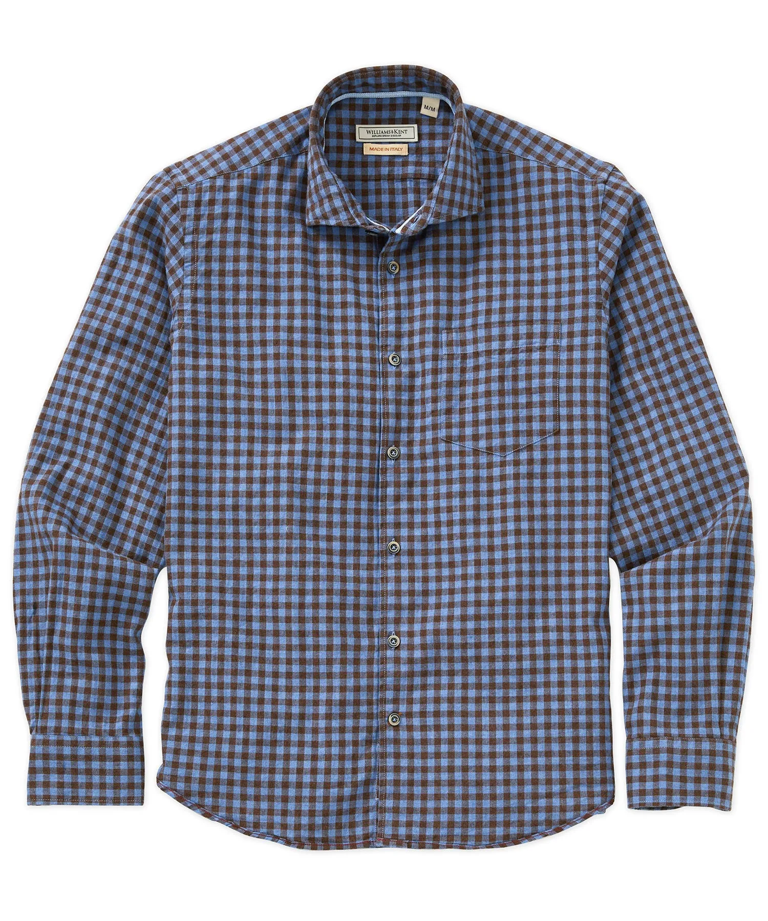 Casual Look Twill M??lange Plaid Long-Sleeve Sport Shirt