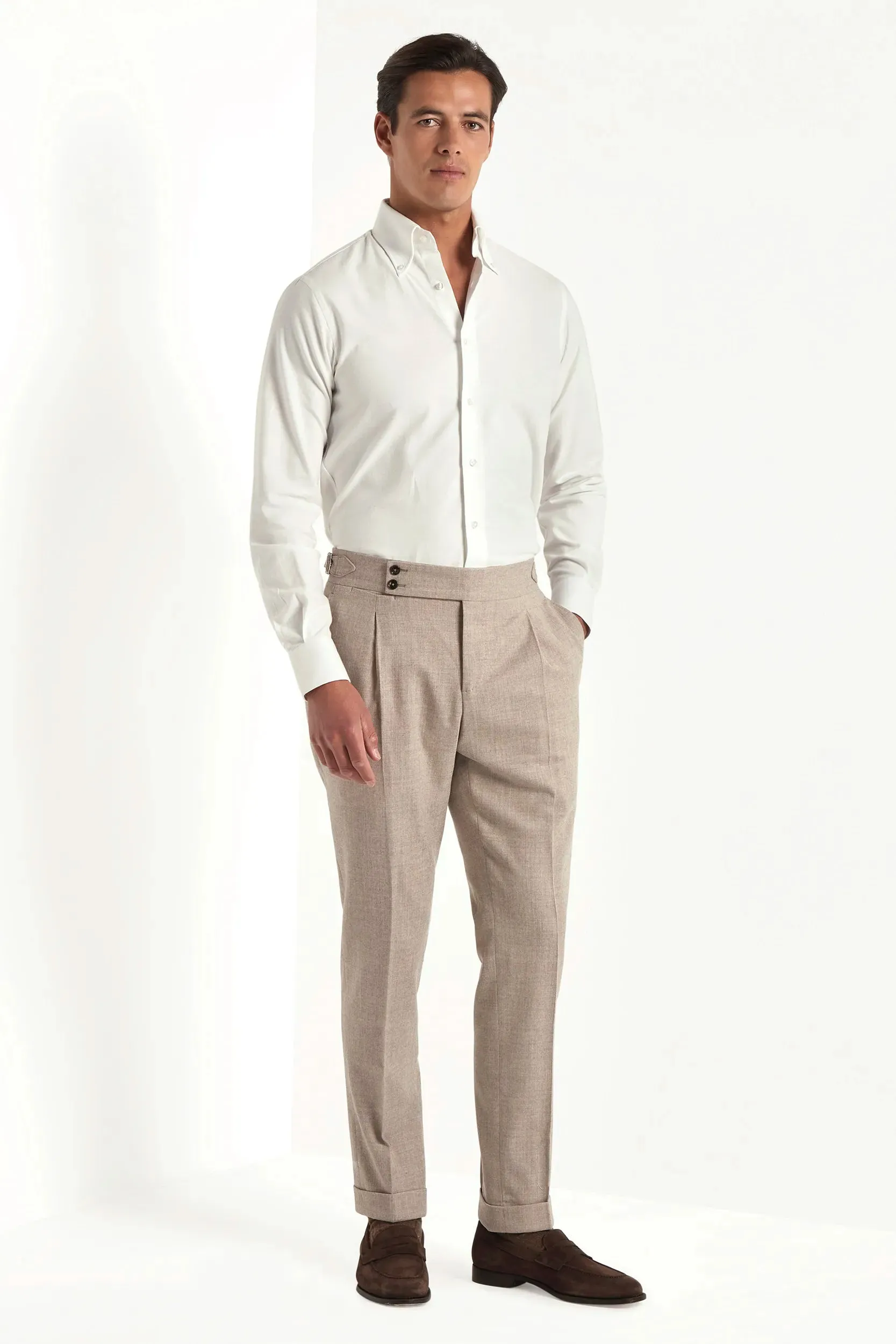 Beige flannel Soragna trousers - Made in Italy Resort Mood
