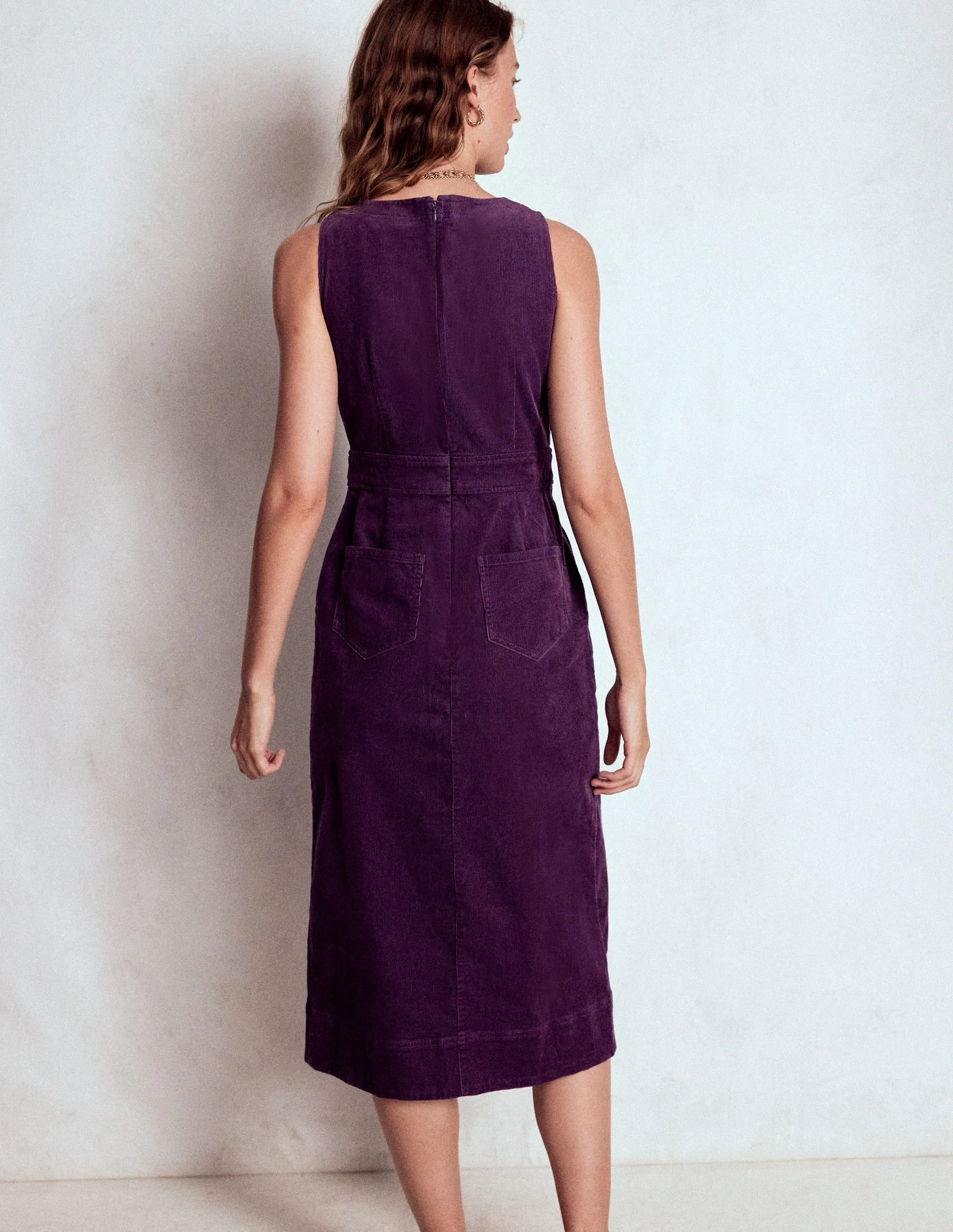 Gentle Glow Summer Ready Ula Box Pleat Cord Midi Dress-Viola Purple