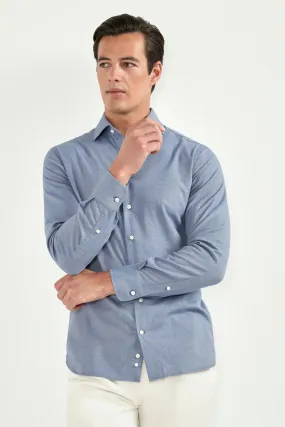 Avio brushed cotton shirt - Made In Italy Antibacterial Finish