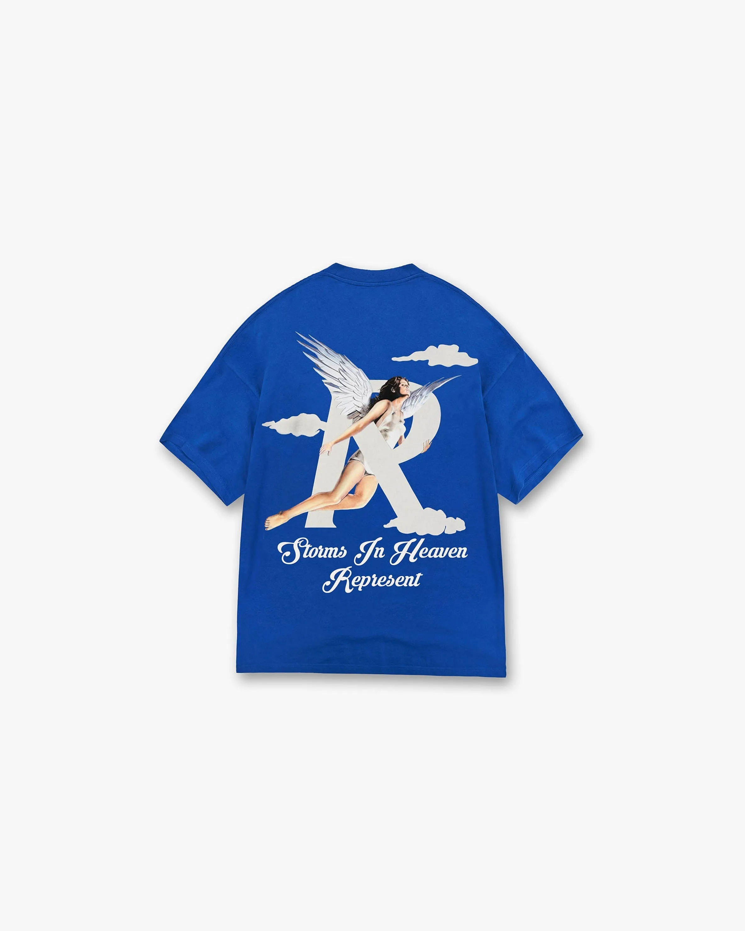 Storms In Heaven T-Shirt - Cobalt Ribbed Collar Design Slim Style