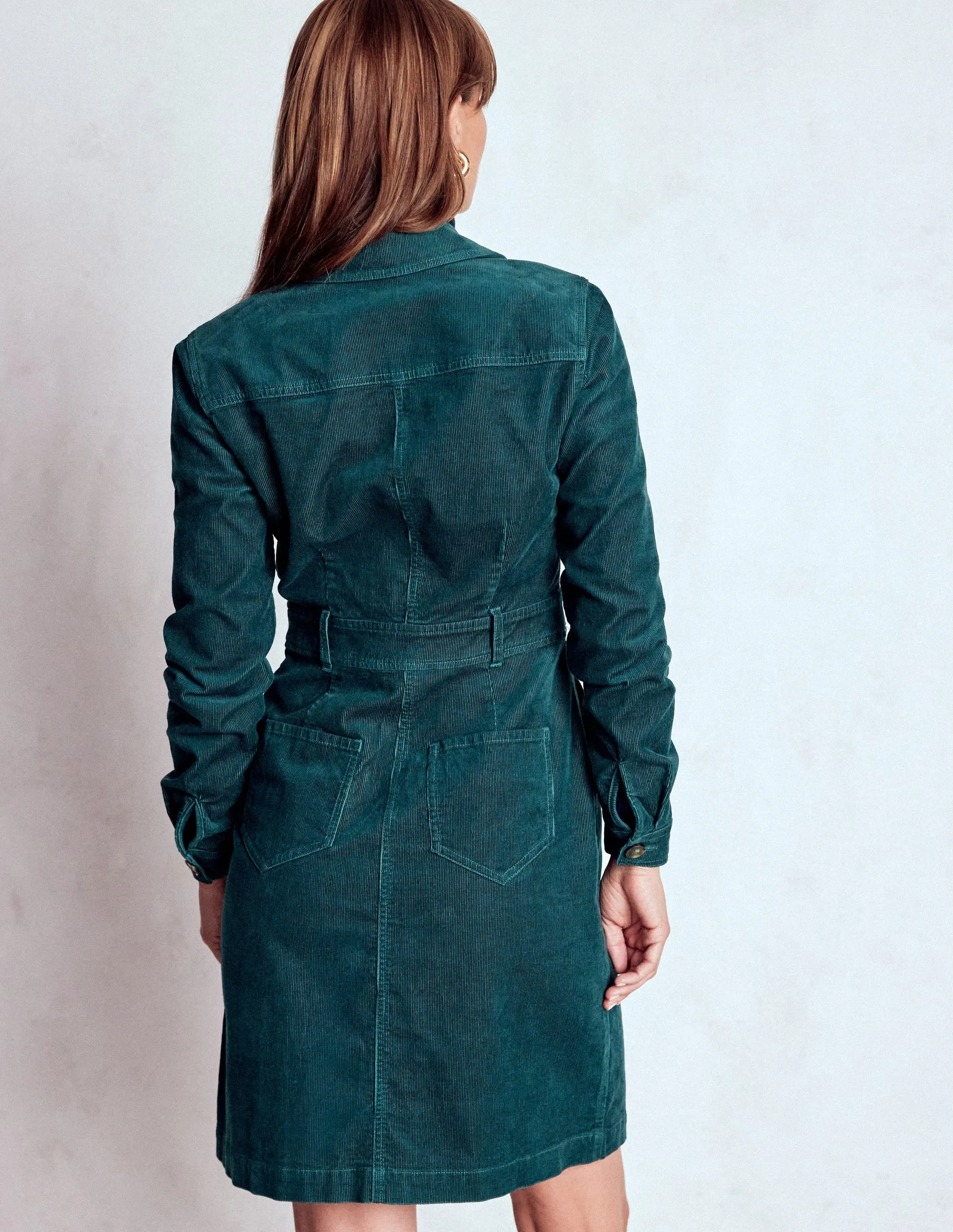 Work or Casual Summer-Season Amanda Cord Short Dress-Midnight Teal