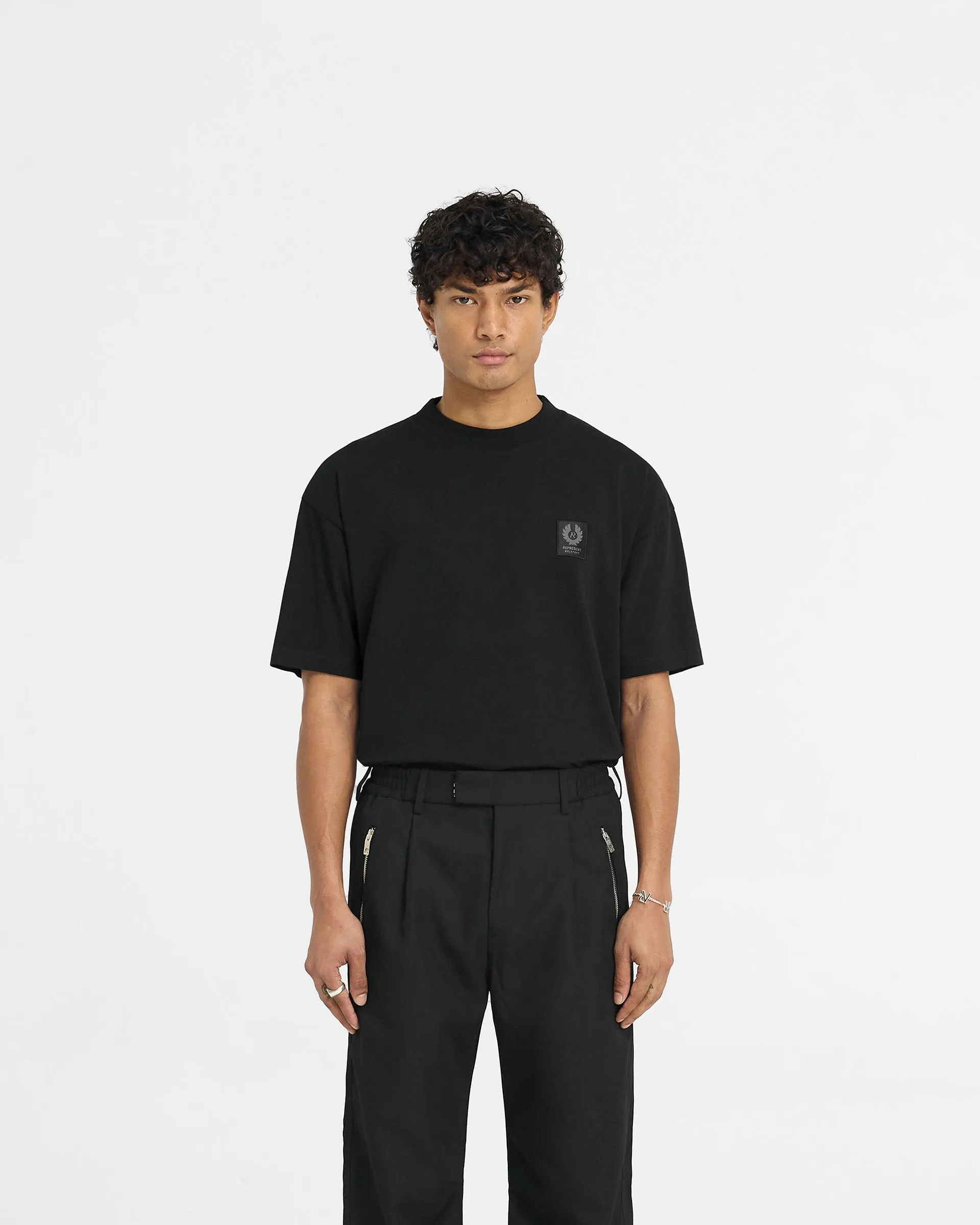 Essential Piece sports performance Represent X Belstaff Patch T-Shirt - Black
