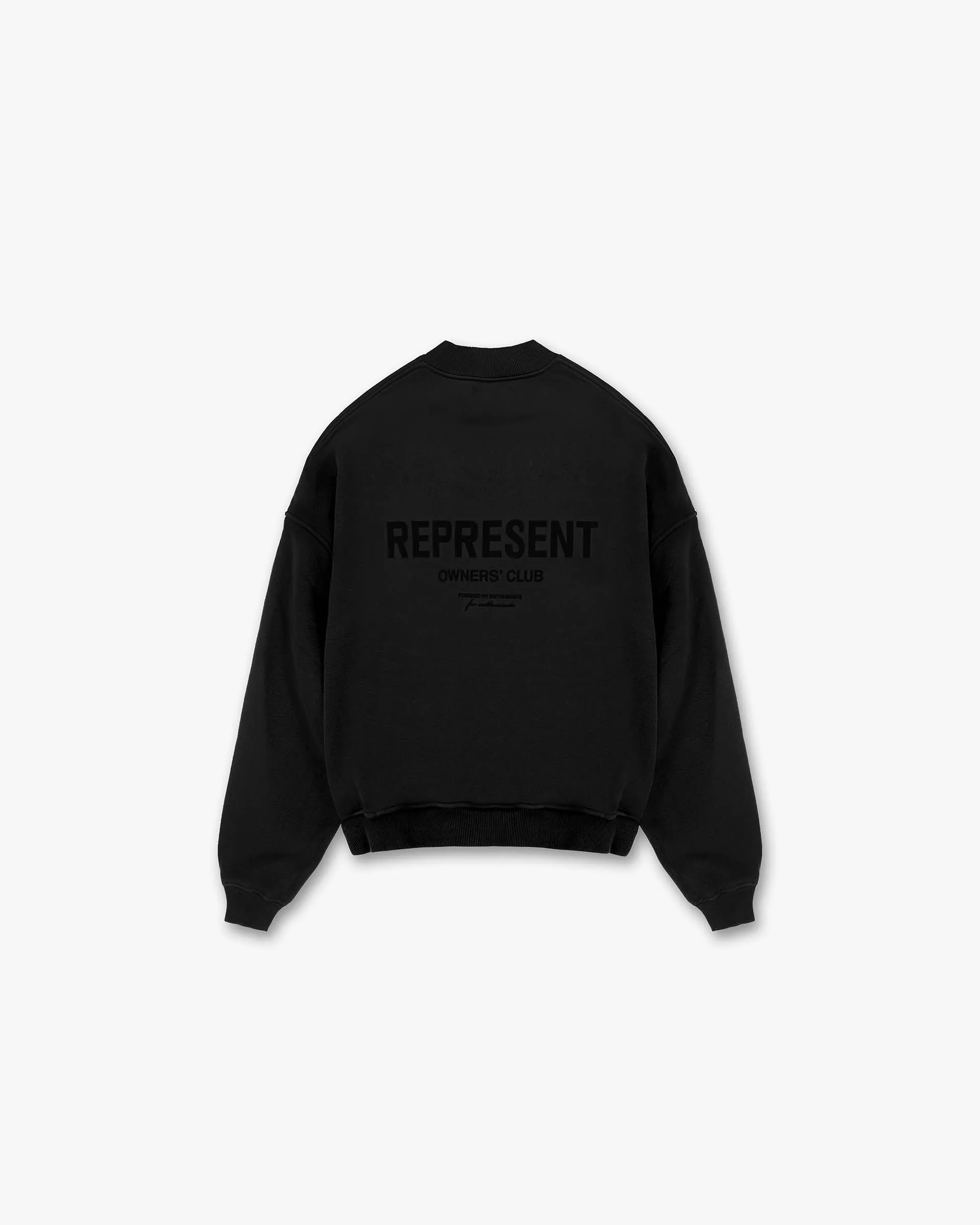 Represent Owners Club Flocked Sweater - Black Men's product beach relaxation vibe