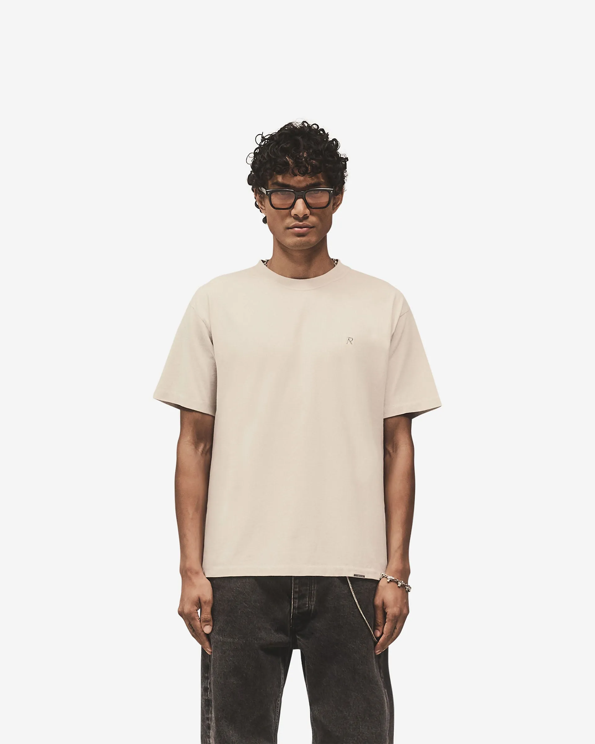 Metal Initial R T-Shirt - Concrete Comfy Waistband Easygoing Wear