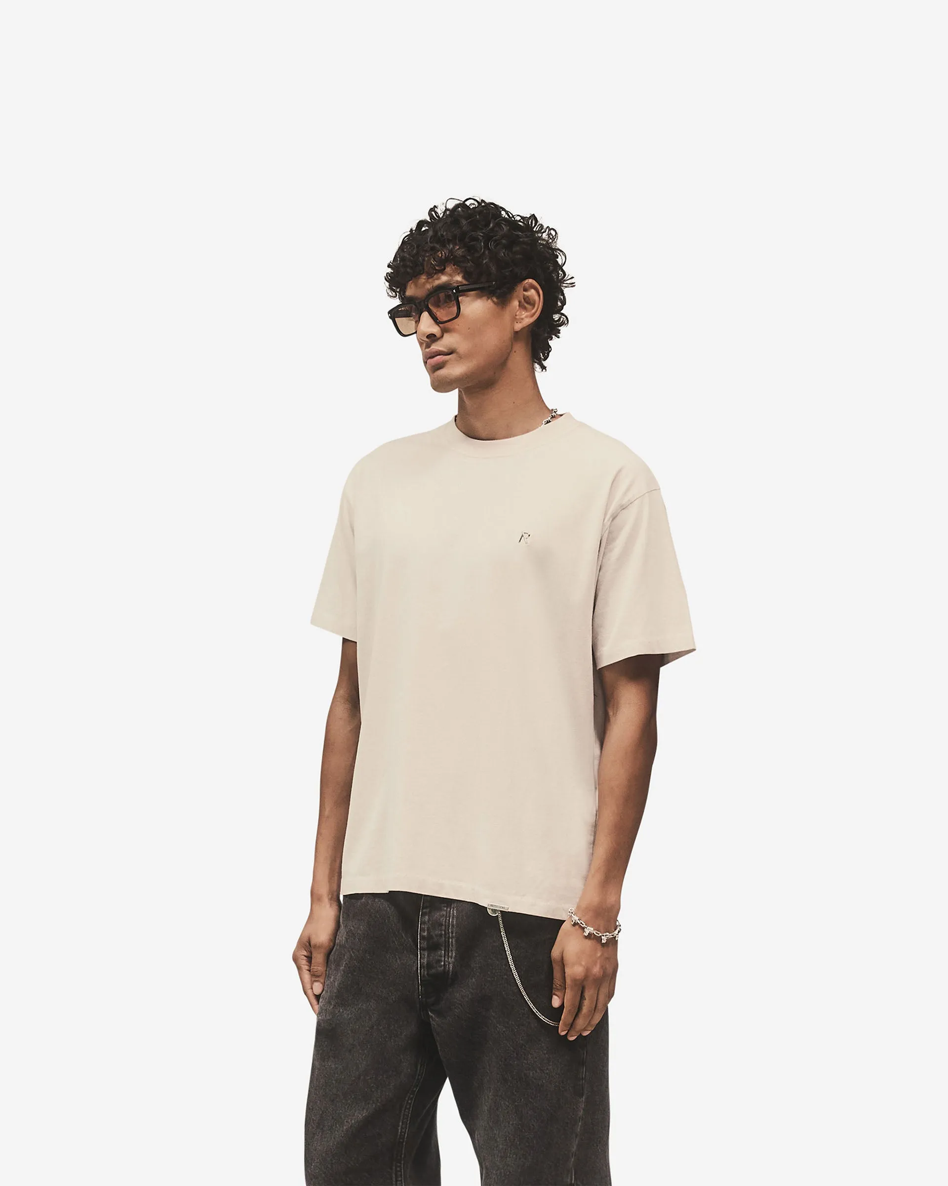 Leather combination Sustainable Production Process Metal Initial R T-Shirt - Concrete