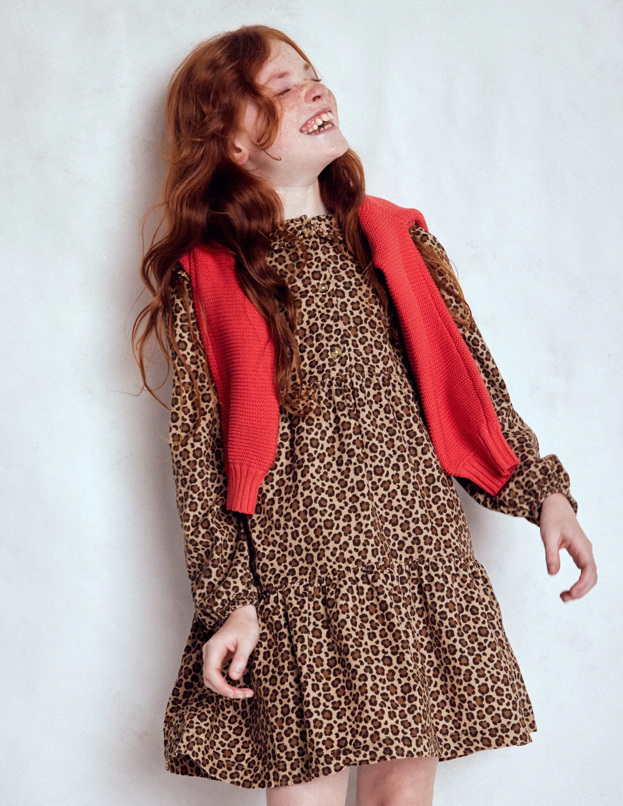 Essential Layer Minna Collared Woven Dress-Leopard