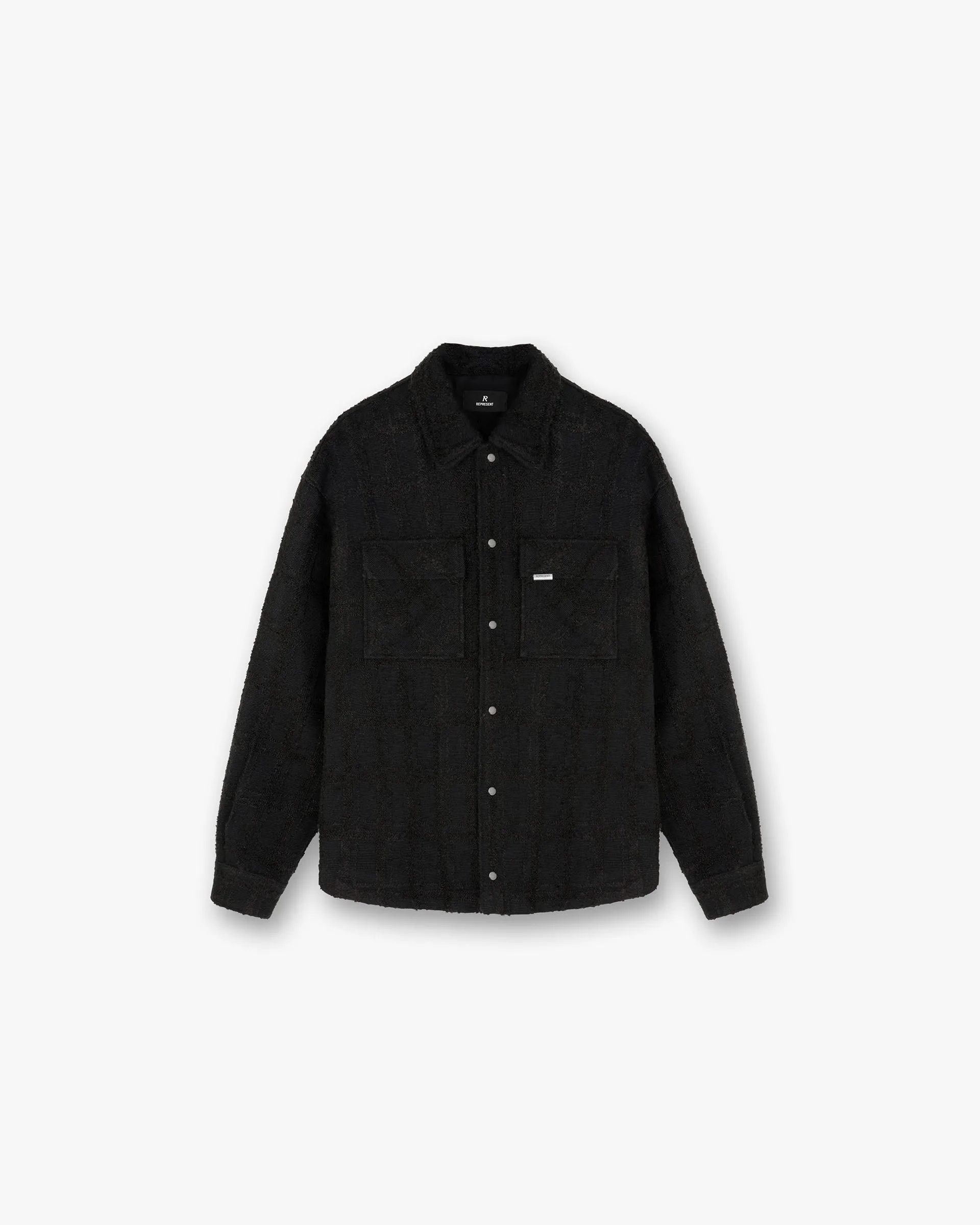 tall size Wadded Overshirt - Black