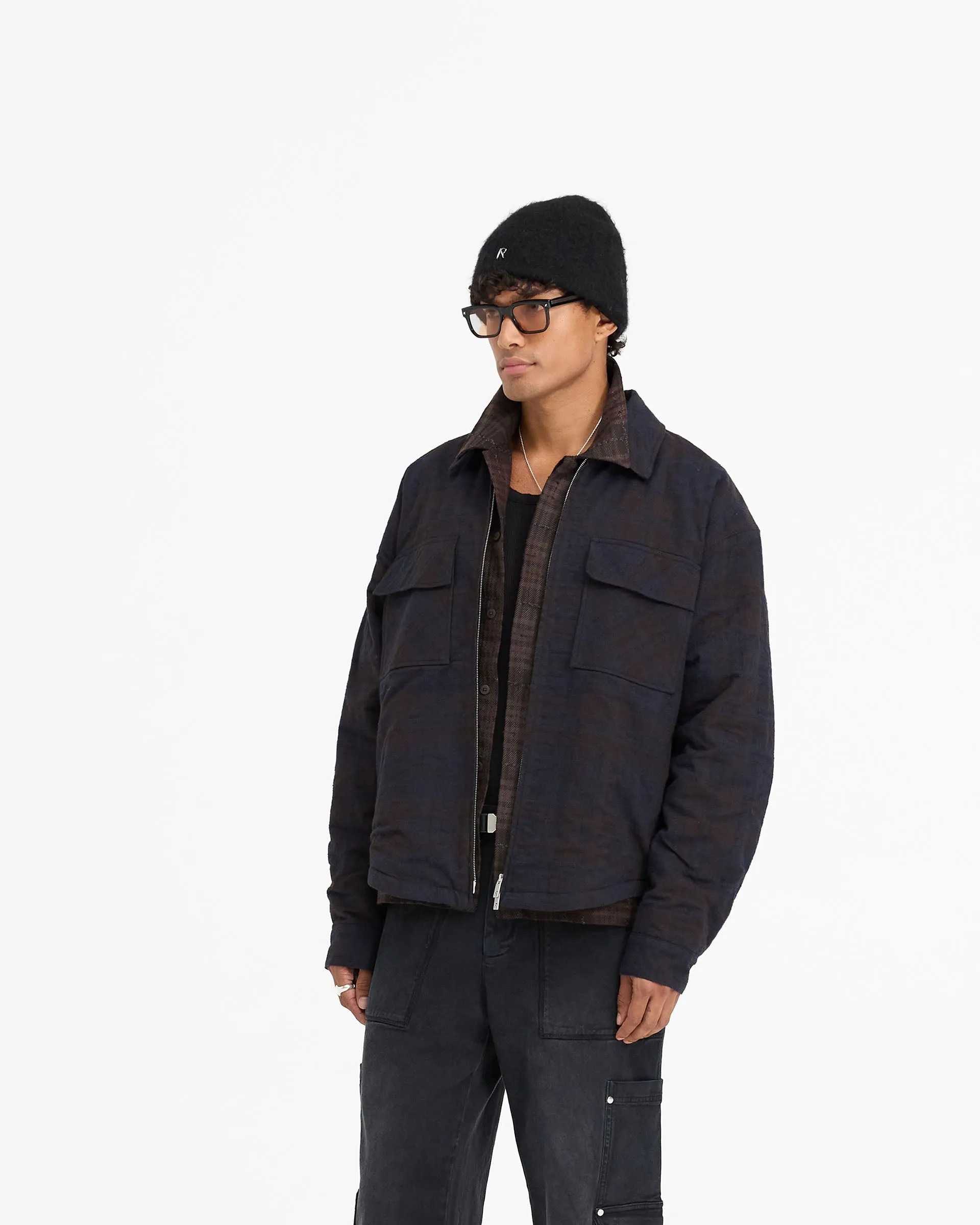 Wadded Zip Overshirt - Midnight Navy Creative Professional