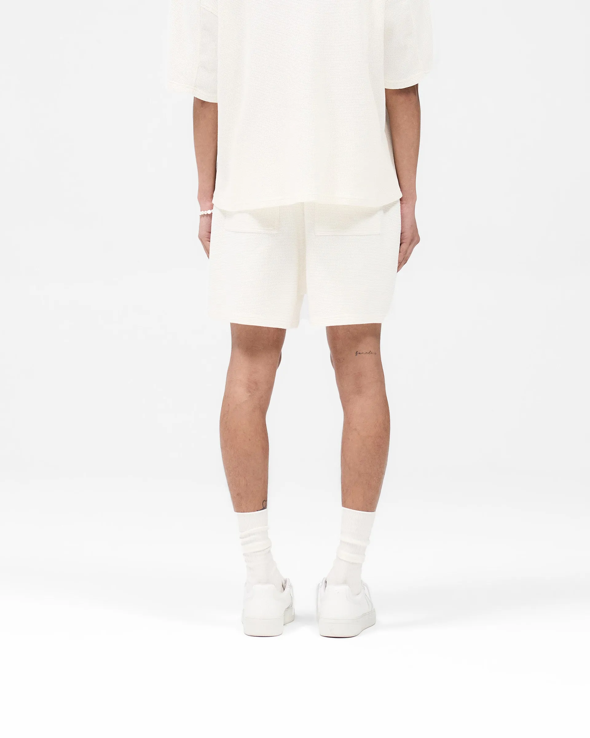 Waffle Shorts - White Cool Touch Fit Daily Comfort