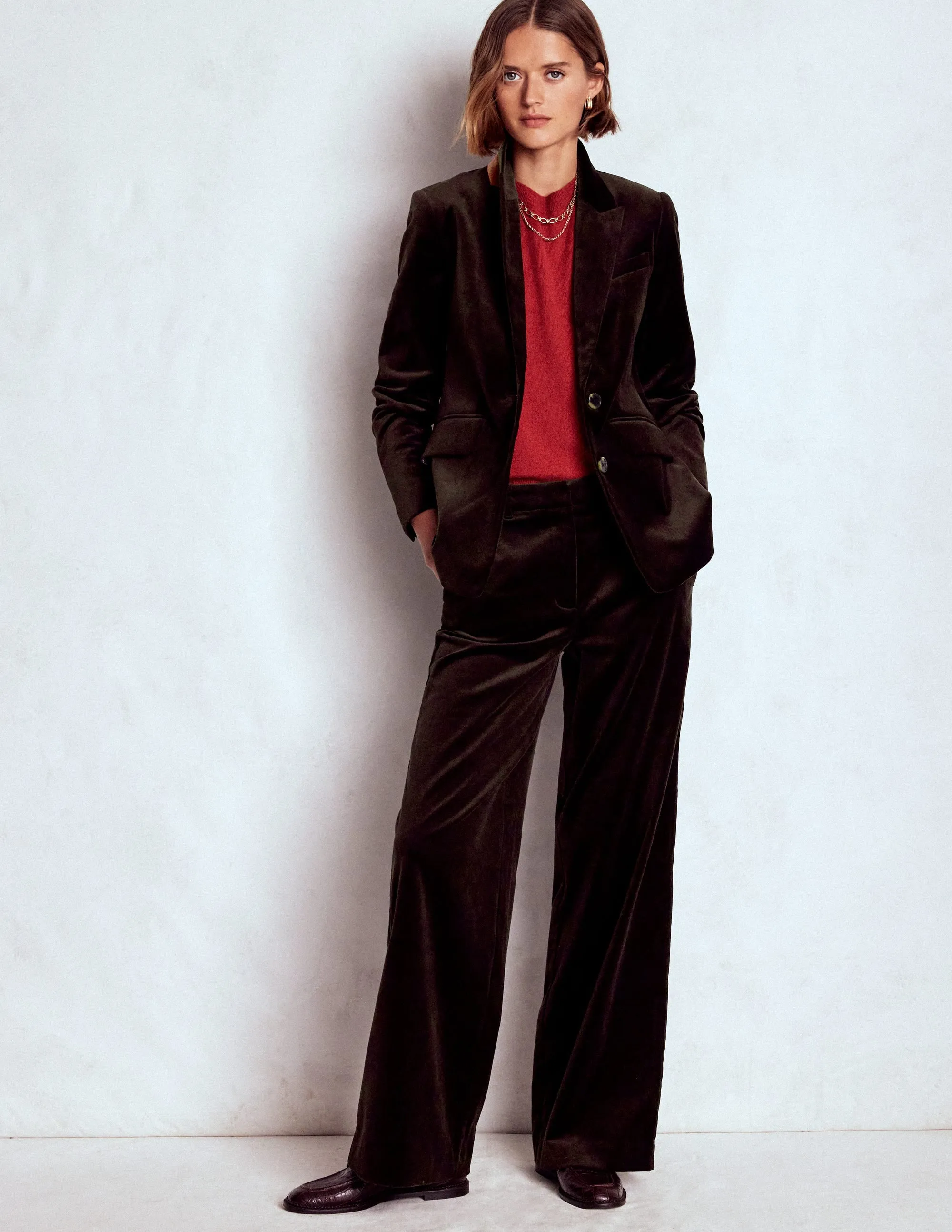 Ventilation Panels Stamford Velvet Blazer-Espresso