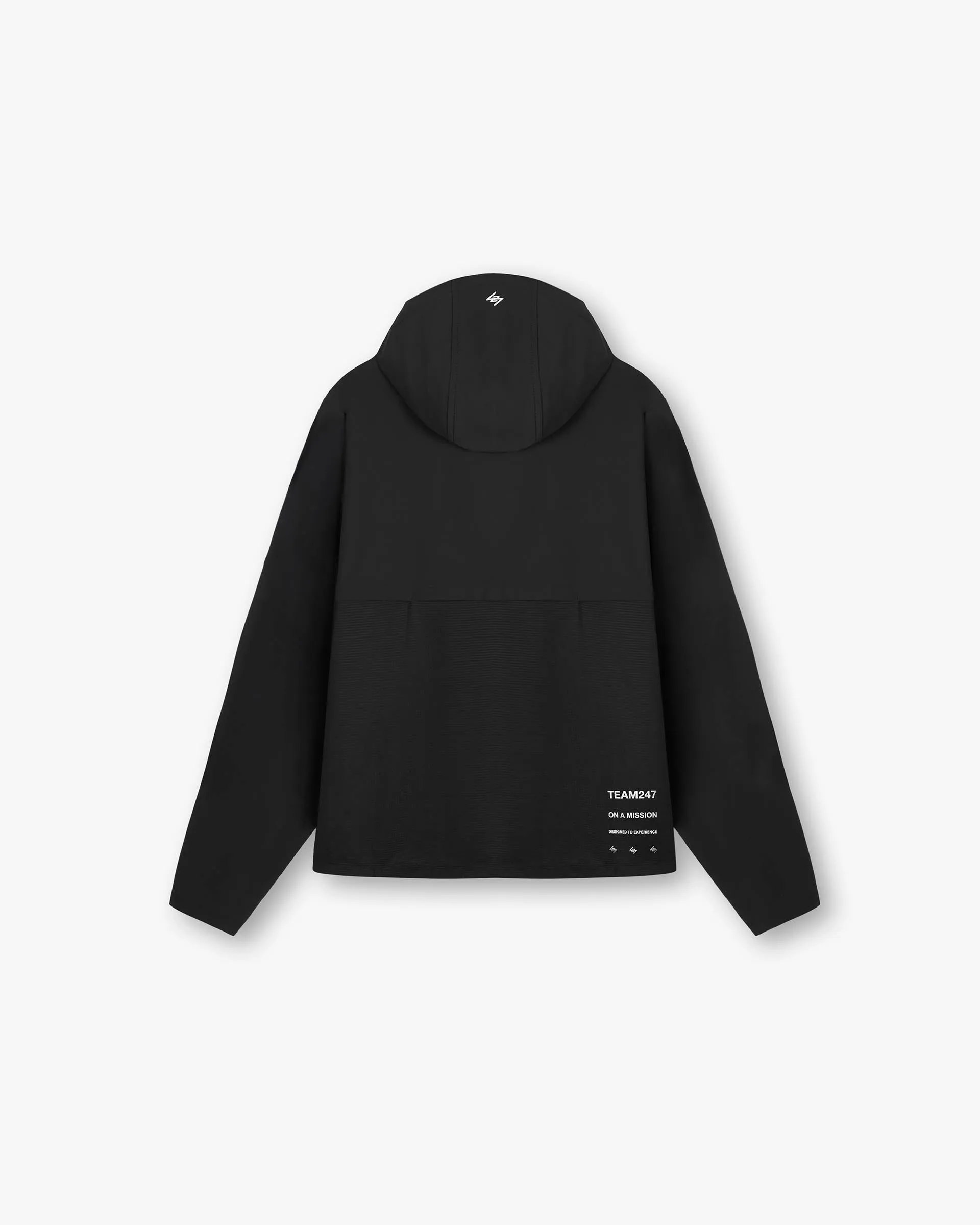 247 Hooded Quarter Zip - Black Fade Resistant Dye