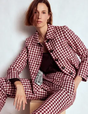 Knightsbridge Gingham Jacket-Chestnut Gingham AdjustableDrawcordHem