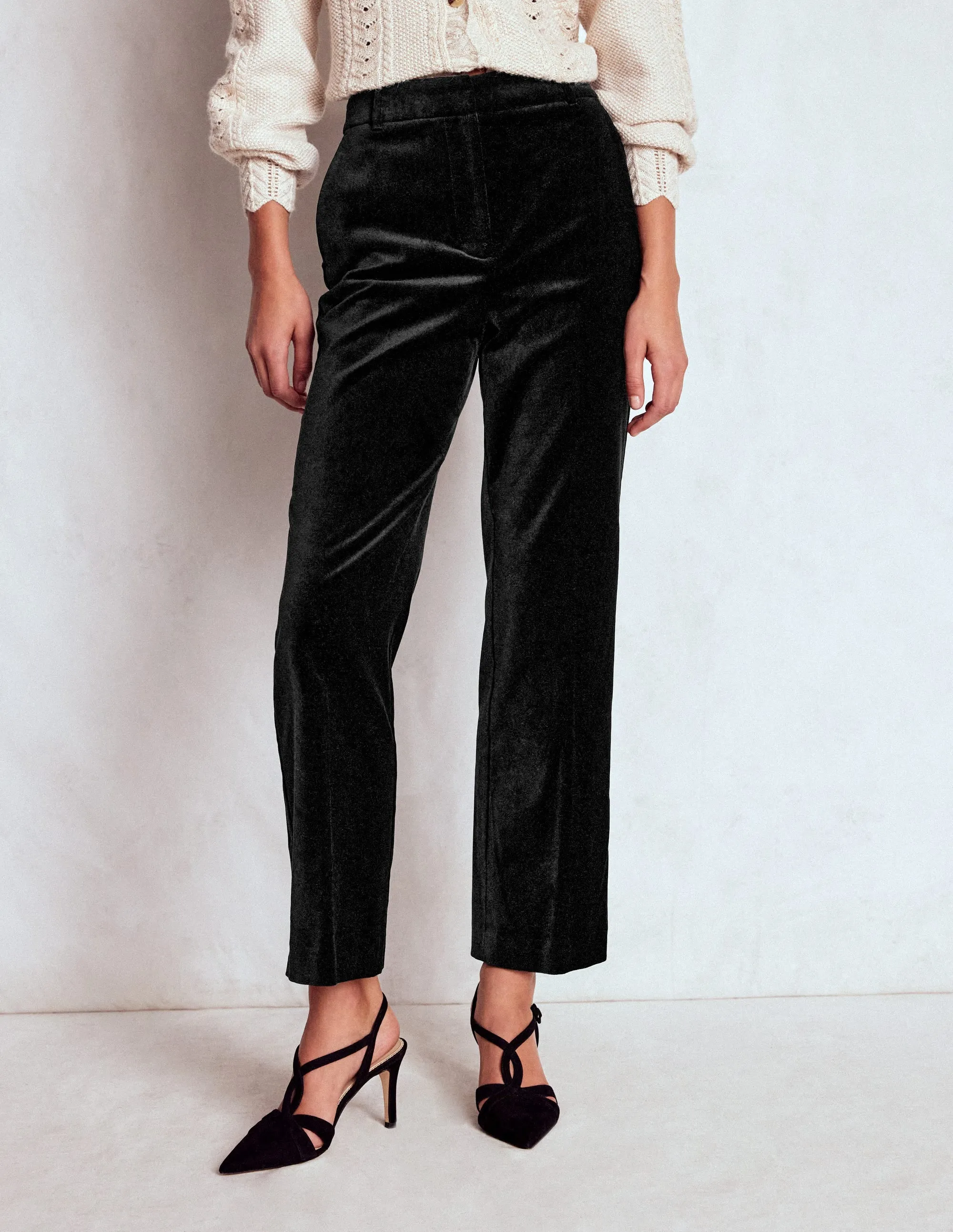 Light and Cozy Comfy Wearable Canonbury Velvet Trousers-Black
