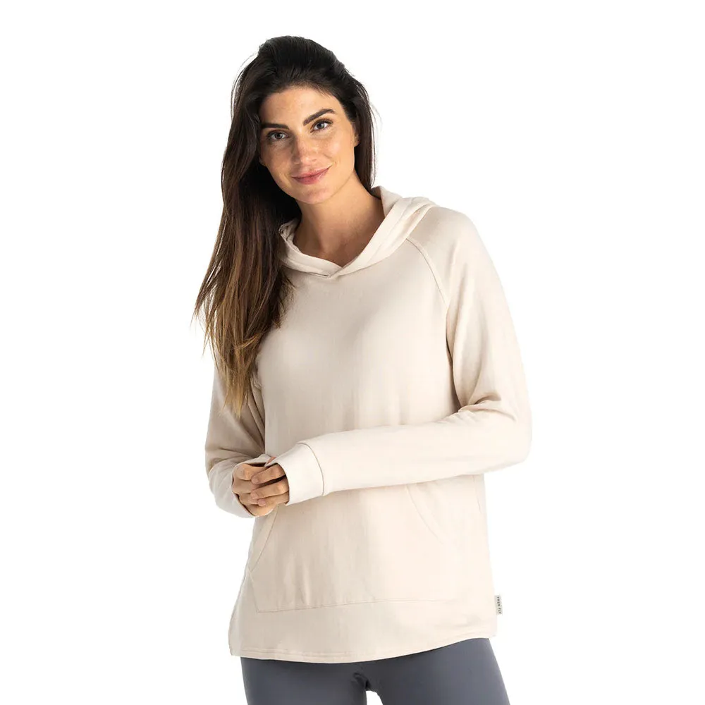 Women's Bamboo Lightweight Fleece Hoodie Tailored Seams RollUpSleeves
