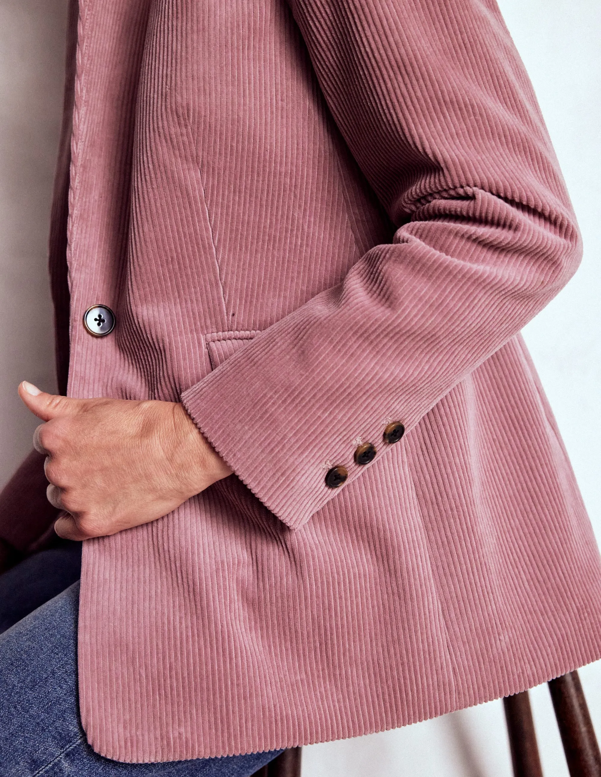Woodbridge Cord Blazer-Blushing Rose Tear Resistant Fabric Blends Everyday apparel