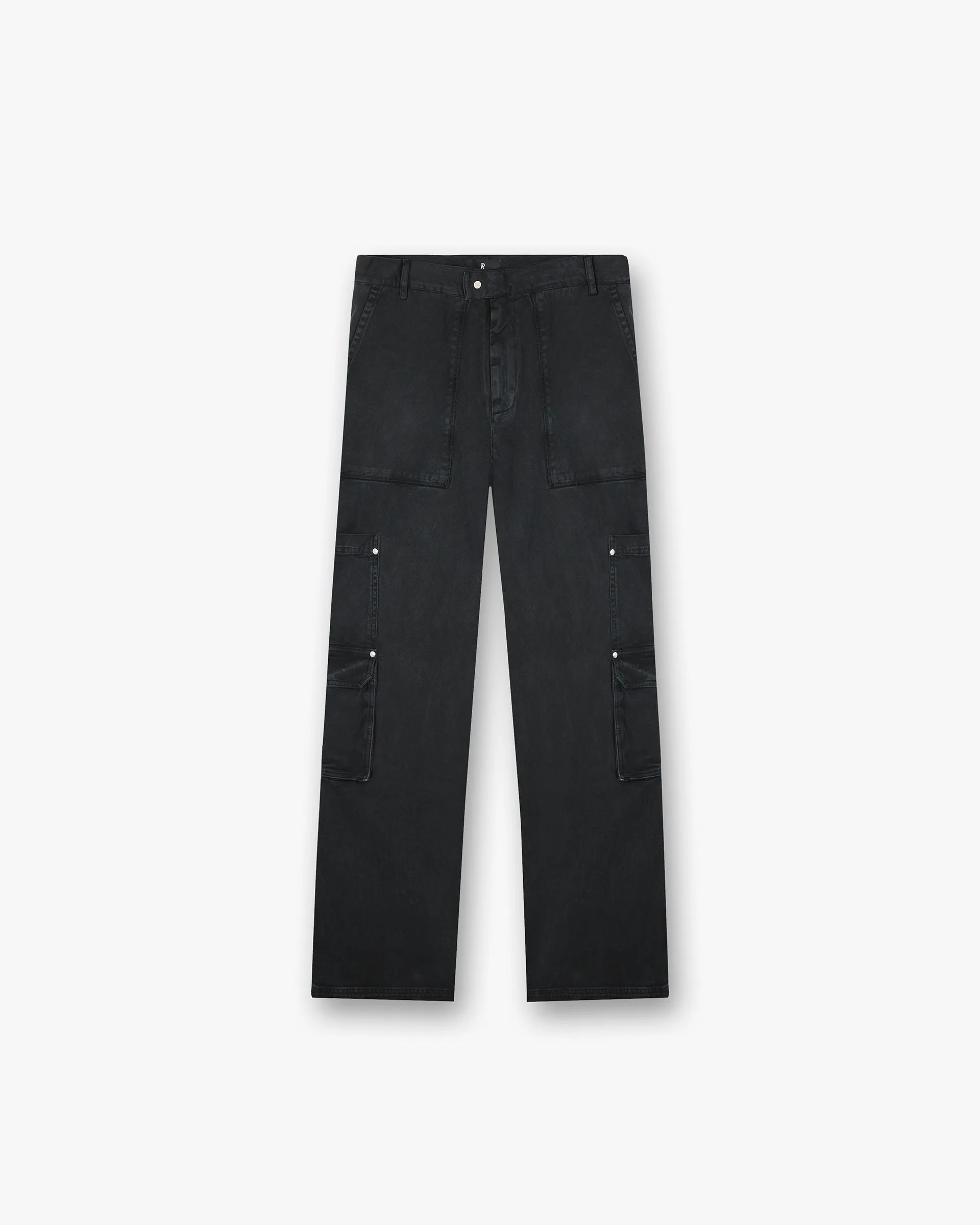 Workshop Pant - Washed Black AdjustableTabs Button front