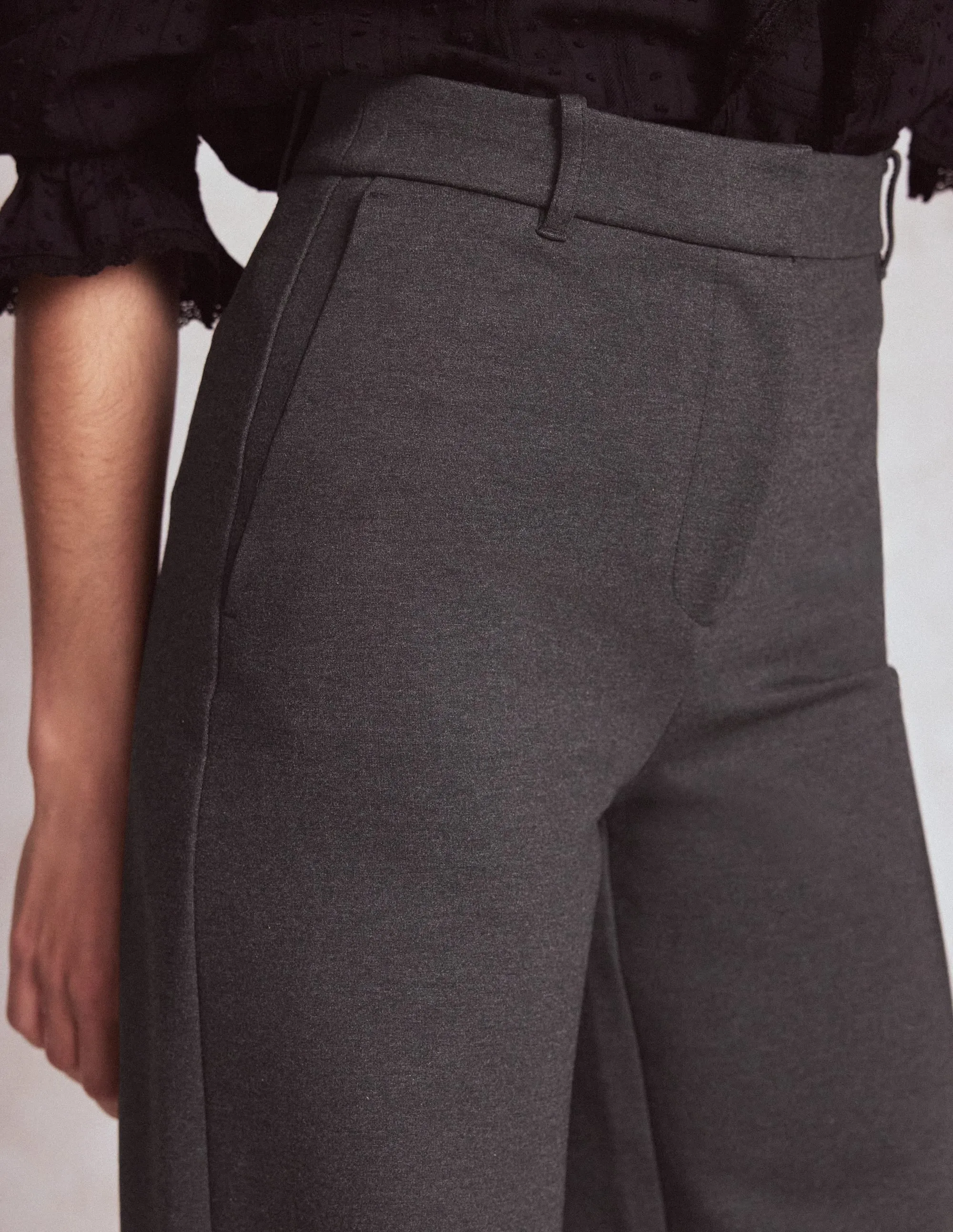 Essential Wear Belgravia Ponte Trousers-Charcoal Grey