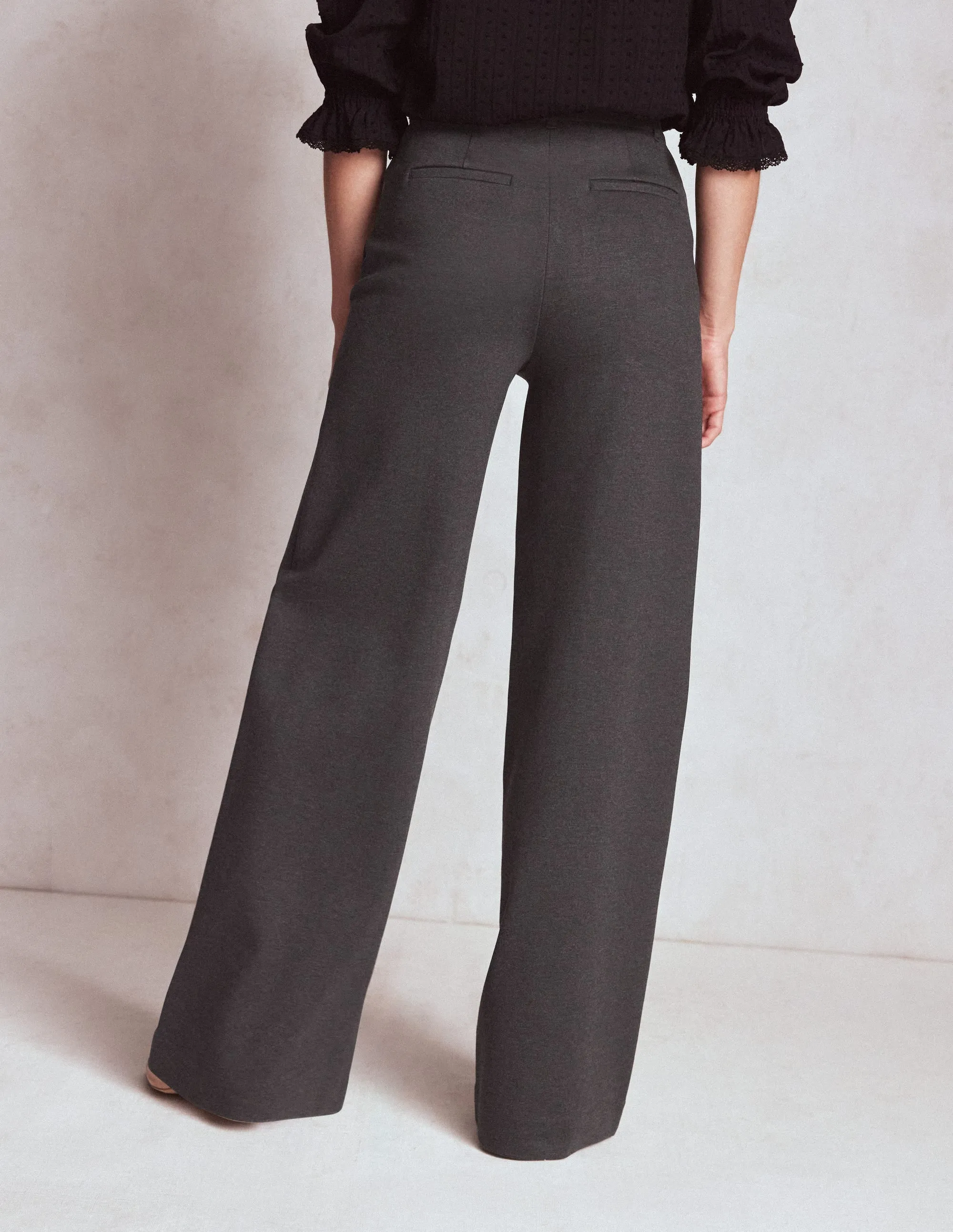 Belgravia Ponte Trousers-Charcoal Grey Quick Access Pockets Lounge-friendly
