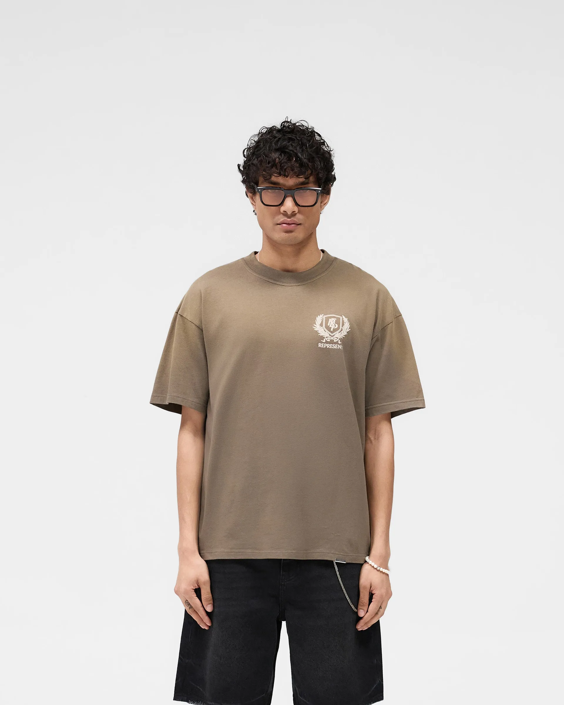 Crest T-Shirt - Dark Taupe Urban Fashion Durable Knit Structure